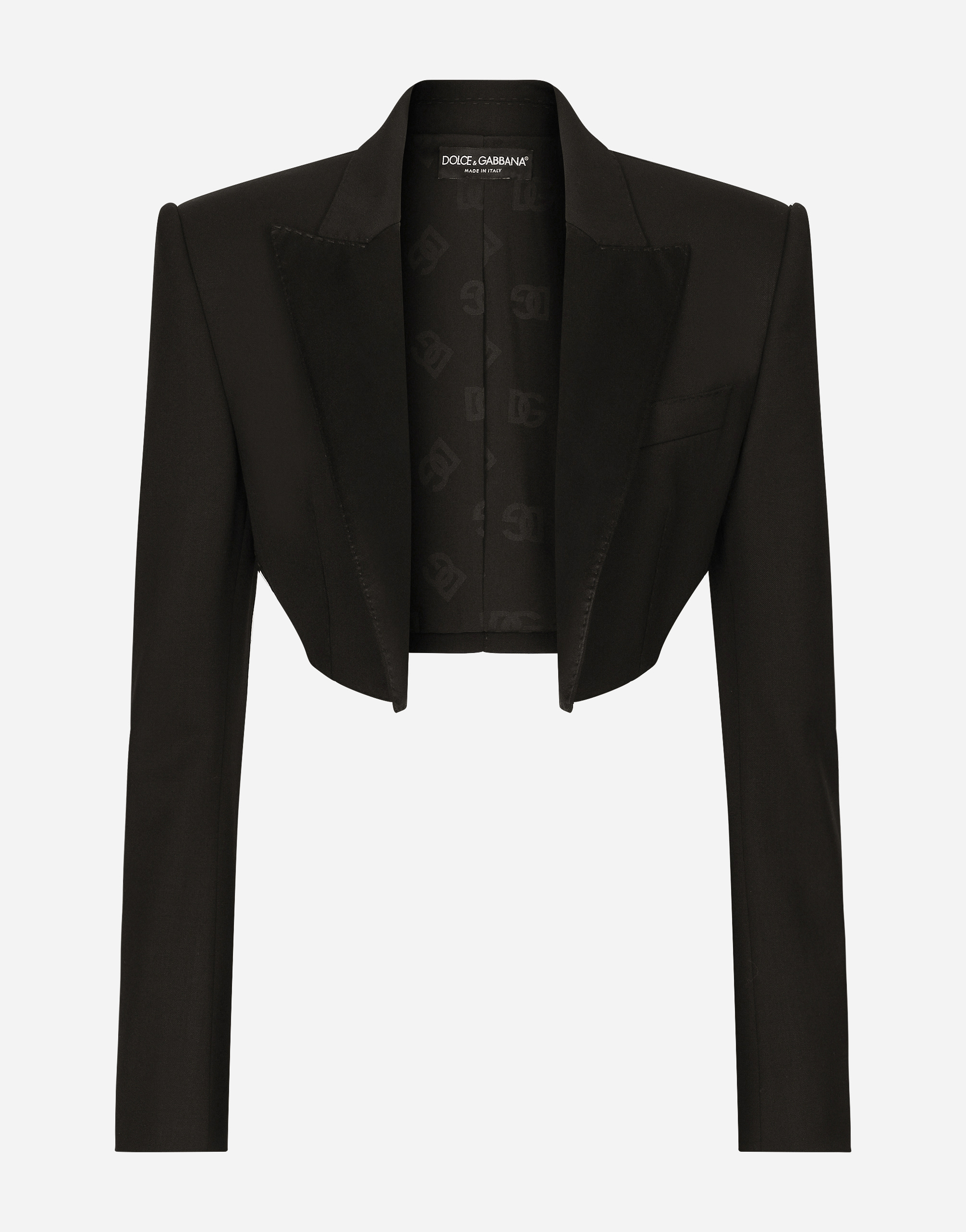 Dolce & Gabbana Twill Spencer Blazer - Woman Blazers Black Wool