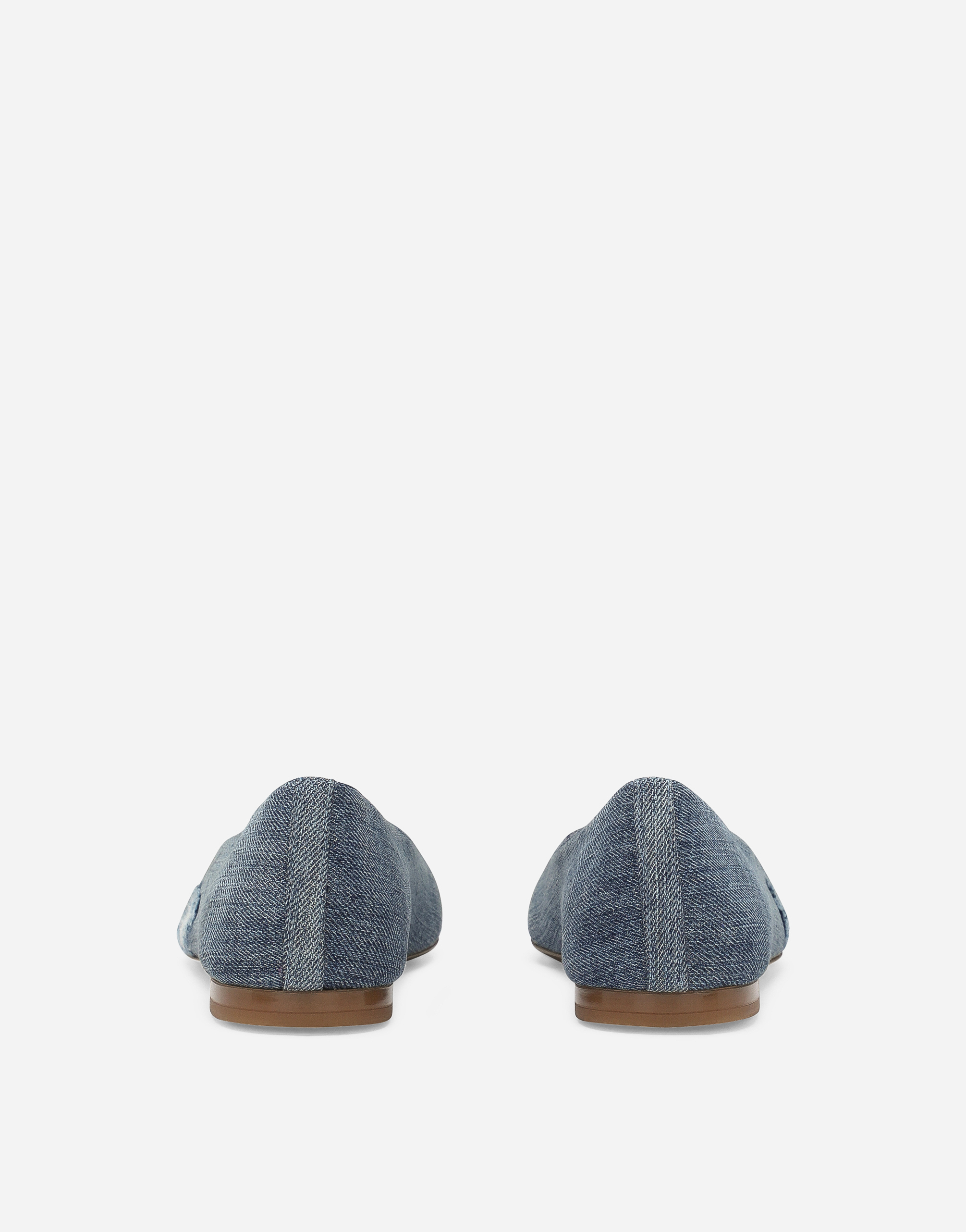 Patchwork denim ballet flats
