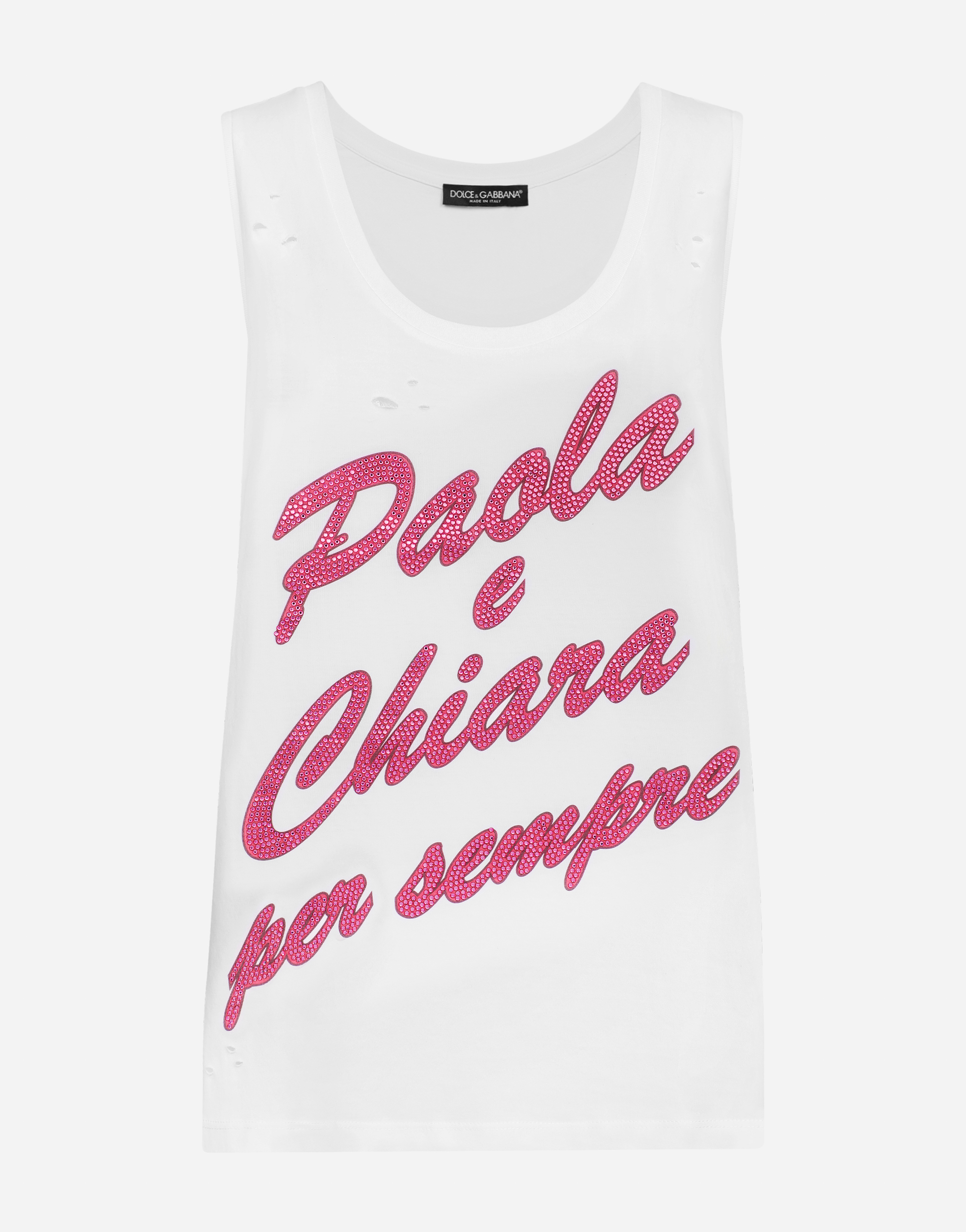 Dolce & Gabbana Paola E Chiara Per Sempre Tank Top In White