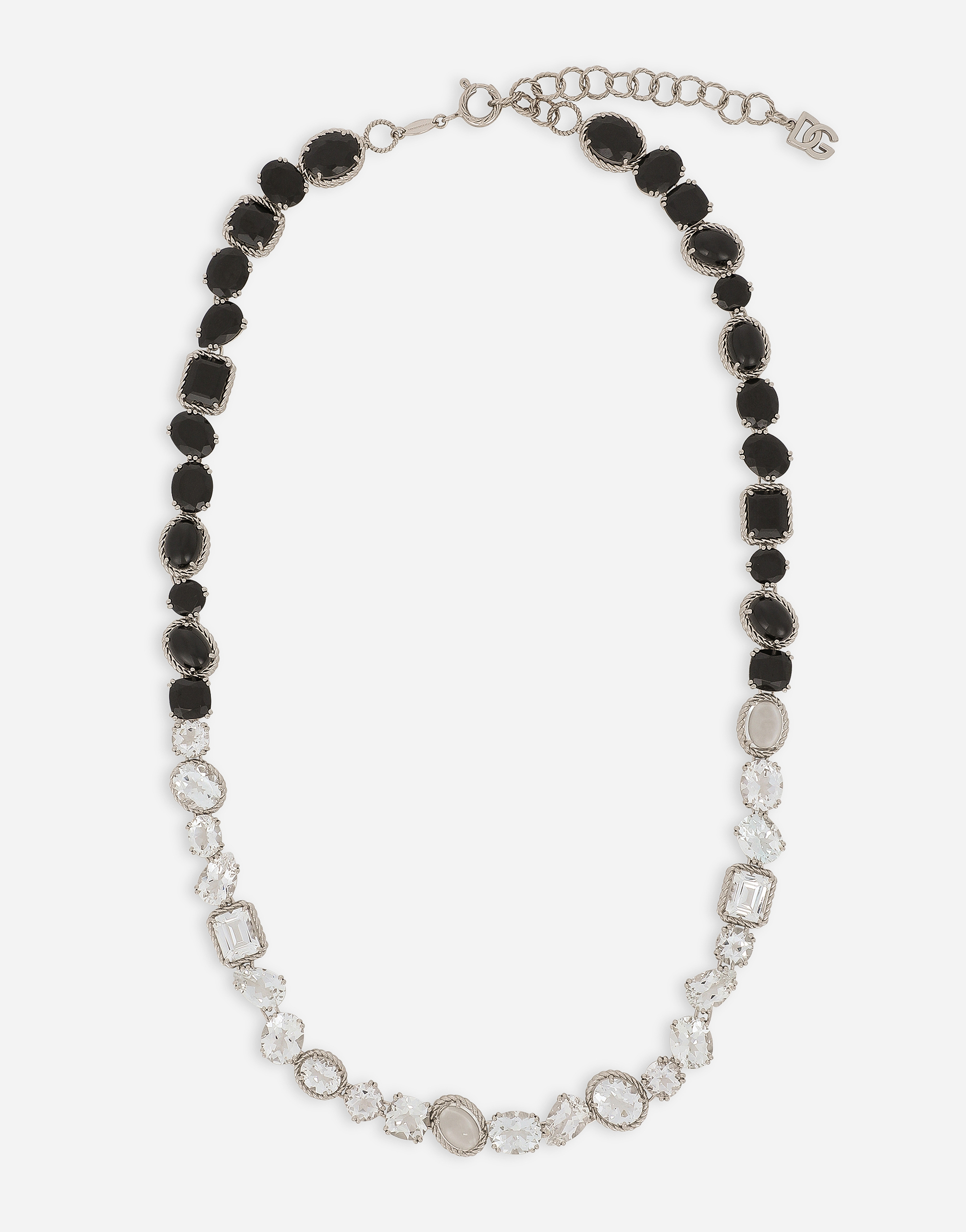 Dolce & Gabbana Anna Necklace In White Gold 18kt With Spinels And Topazes In Multi