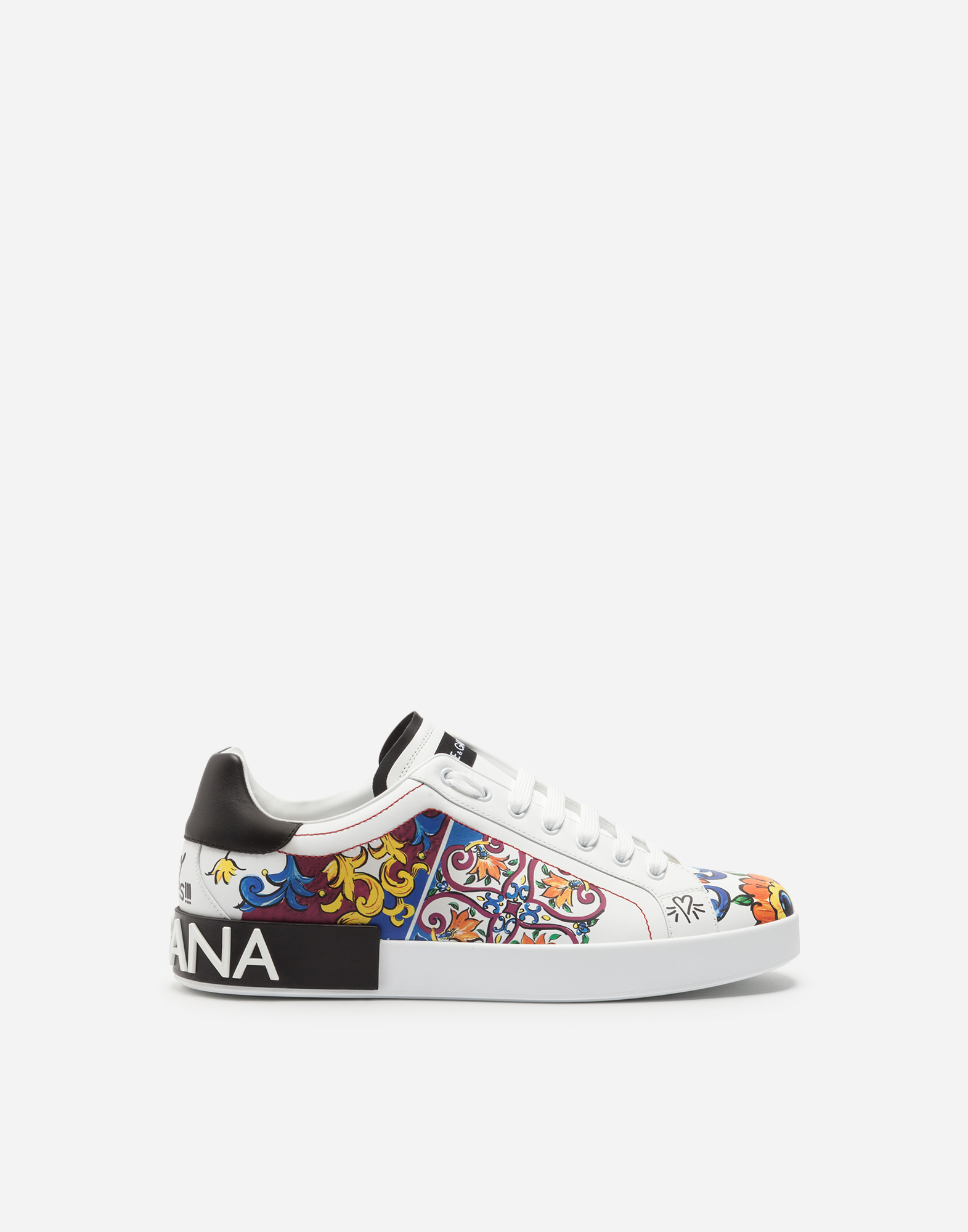 printed calfskin portofino sneakers
