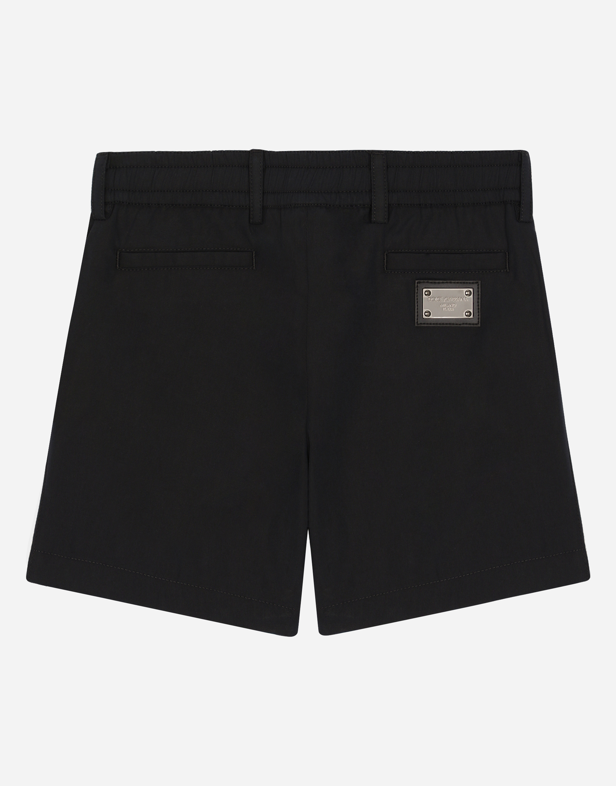  Dolce & Gabbana Bermuda En Popeline Stretch Avec Plaquette à Logo - Homme Pantalons Et Shorts Bleu Coton 18/24 Months 
