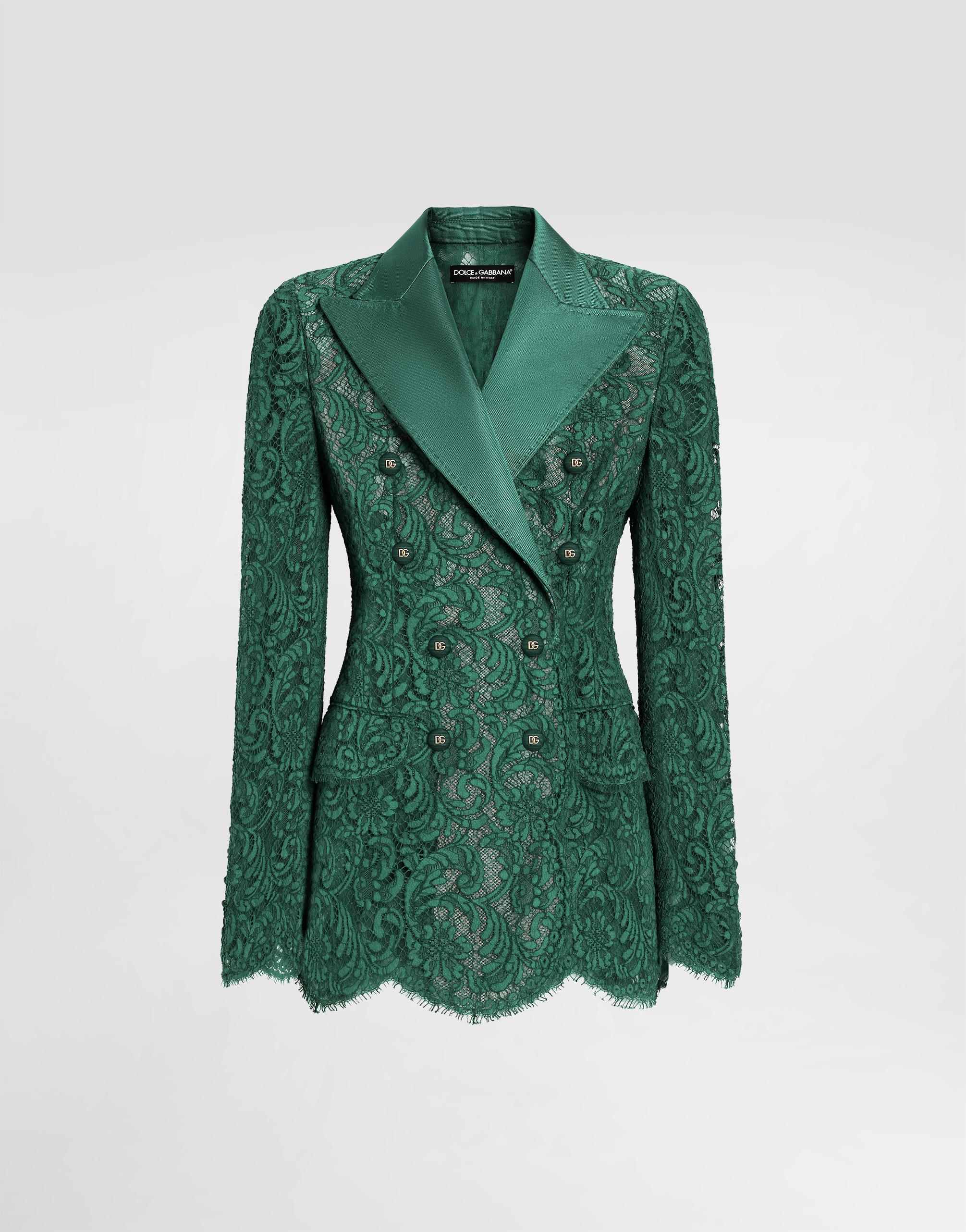 DOLCE&GABBANAエメラルドグリーンバージンウールブークレジャケット36 F29TRTHLMTB_V8433_0.jpg
