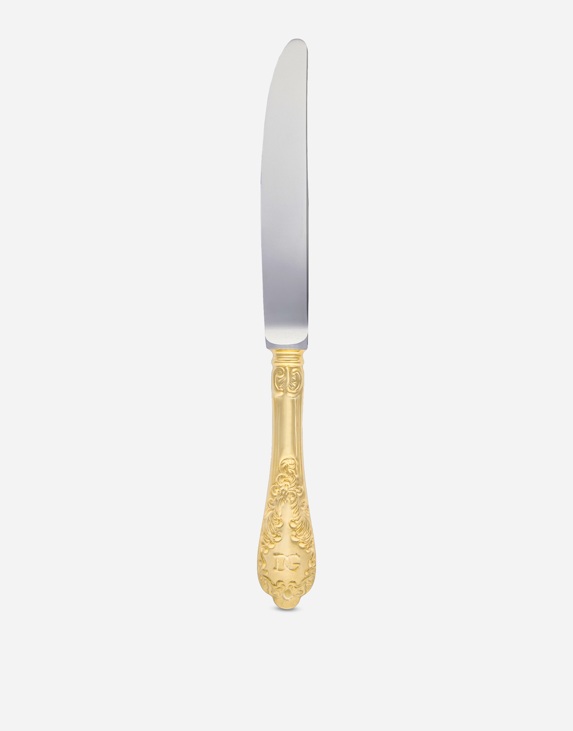 Dolce & Gabbana 24k Gold Plated Dinner Knife In Multicolor