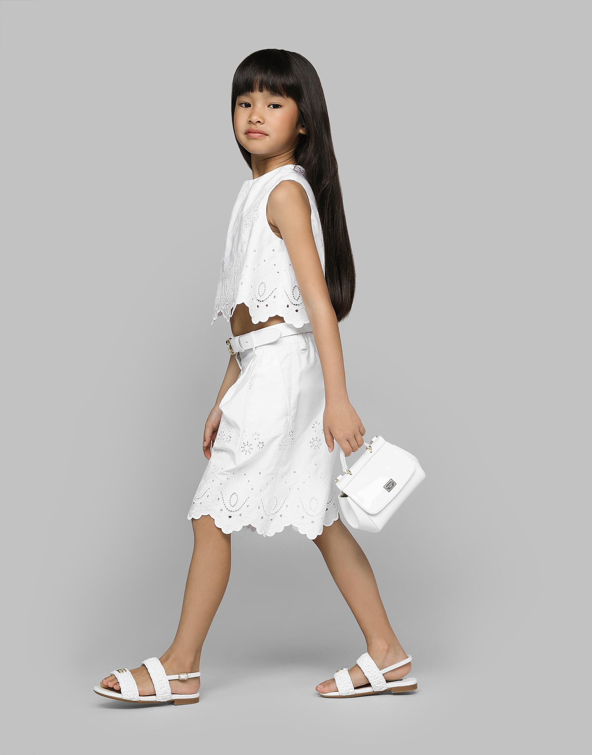 Dolce & Gabbana Poplin And Broderie Anglaise Shorts In White