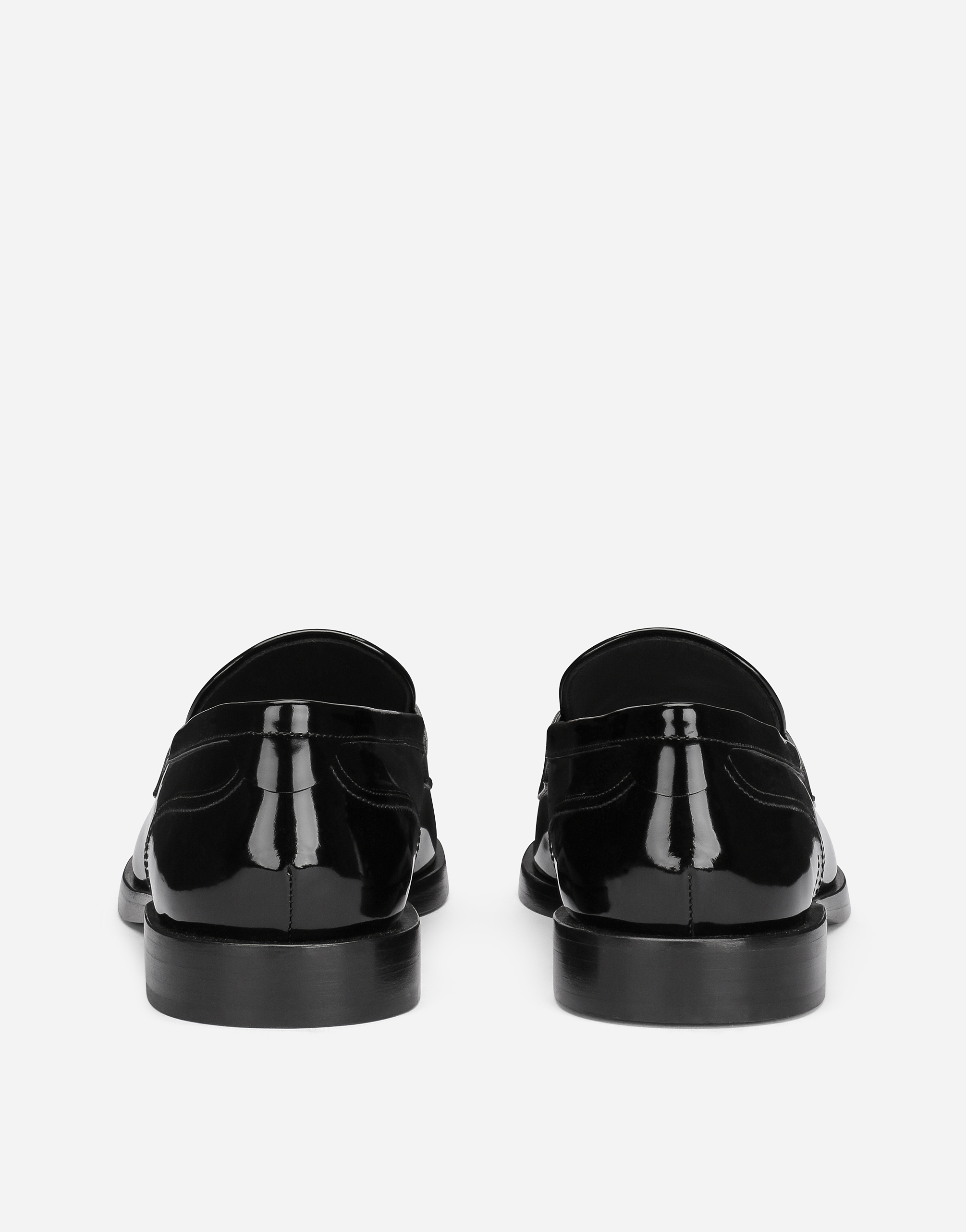 Shop Dolce & Gabbana Polished Calfskin Loafers In Black