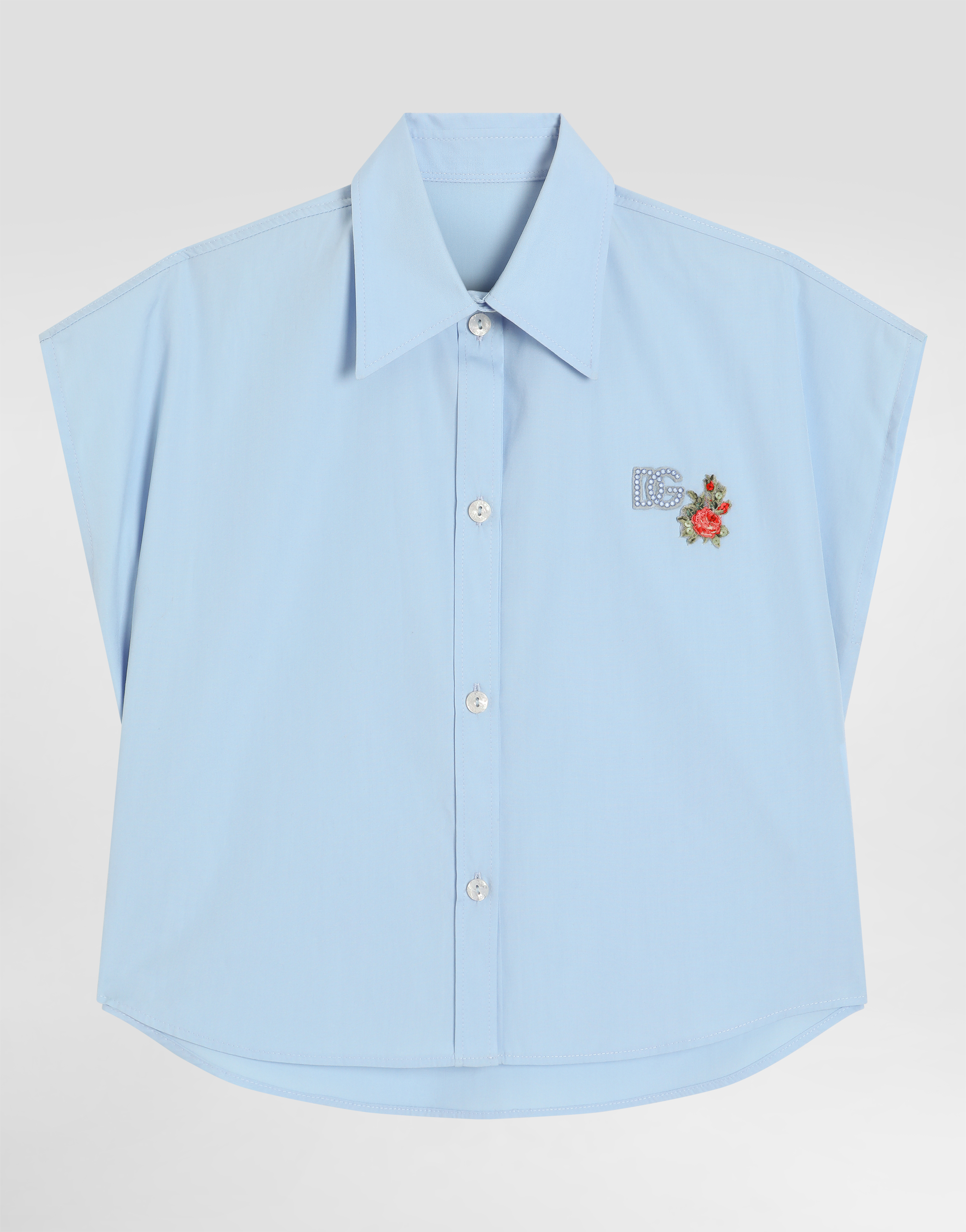 Azureのガールズ Cotton poplin shirt | Dolce&Gabbana®
