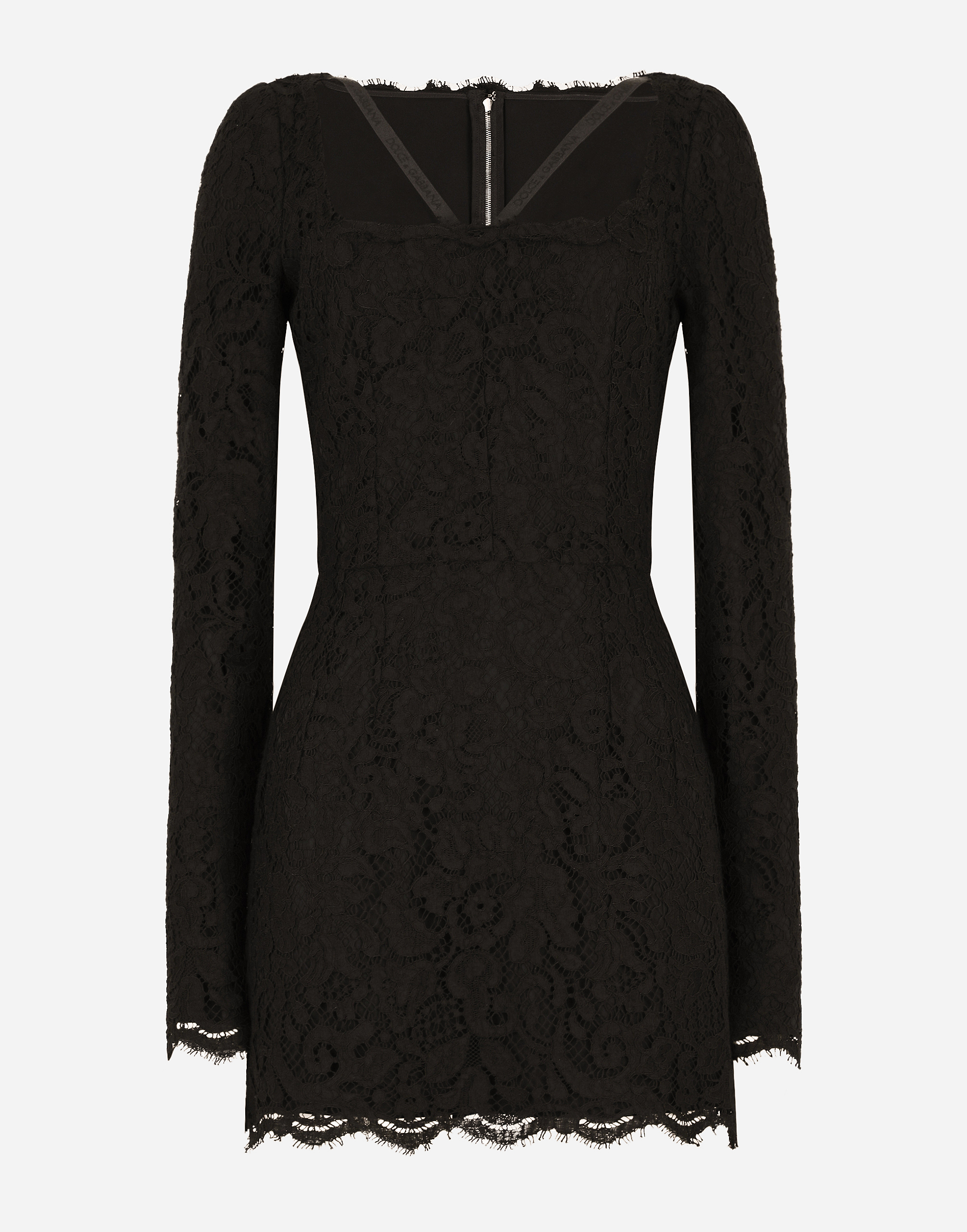 Dolce & Gabbana Short Lace Dress - Woman Dresses Black