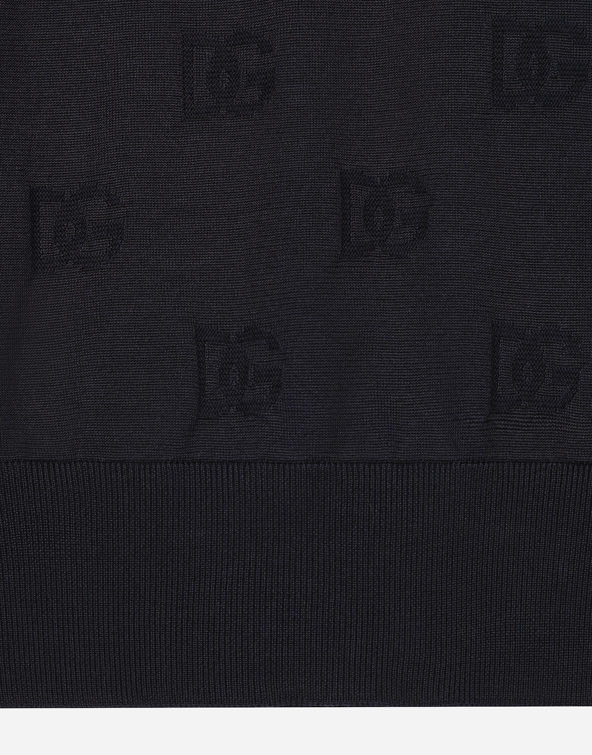 Dolce & Gabbana Logo Intarsia-knit Silk Jumper In Blue