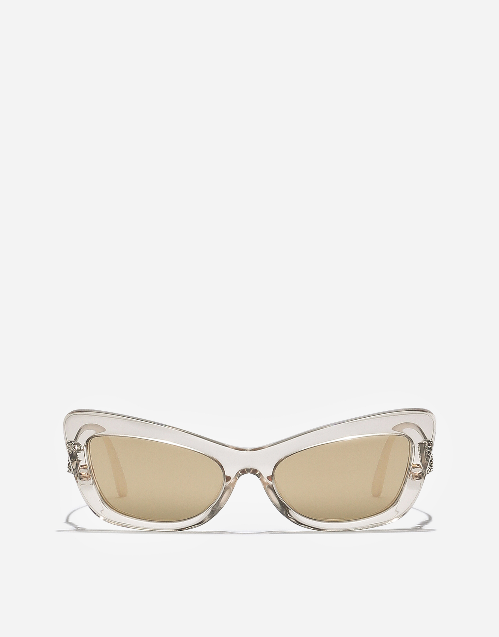 Dolce & Gabbana Dg Crystal Sunglasses - Woman Sunglasses Transparent Camel Onesize