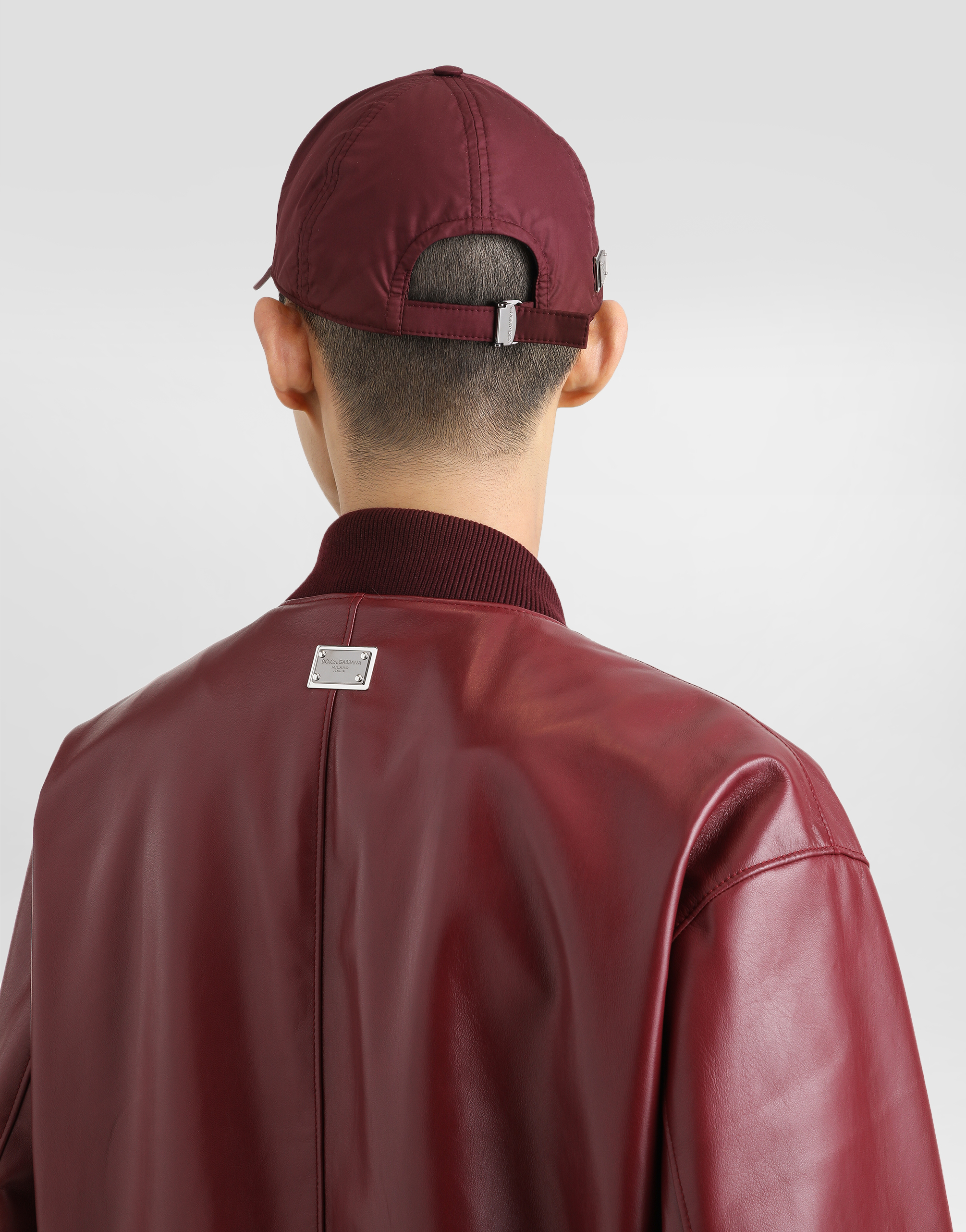 Dolce & Gabbana Sheepskin Bomber Jacket In Bordeaux