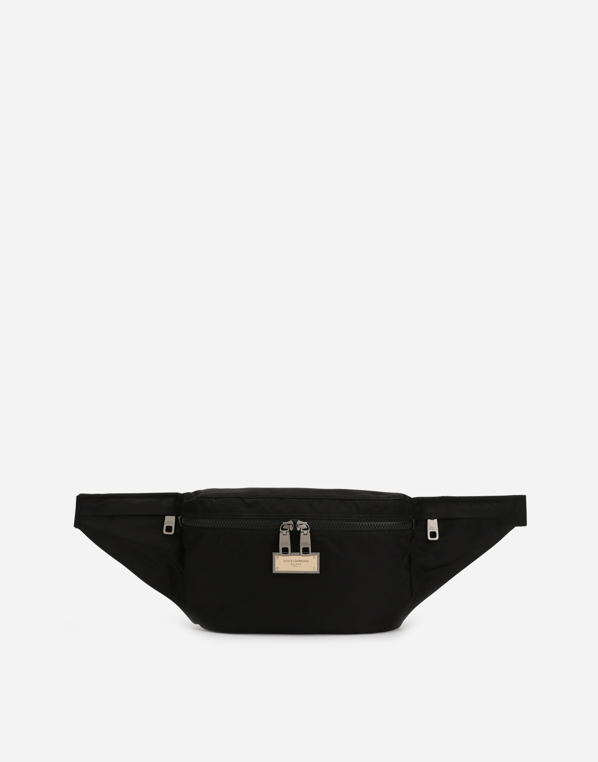 Nylon belt bag with branded plate in Black for Men Dolce Gabbana
