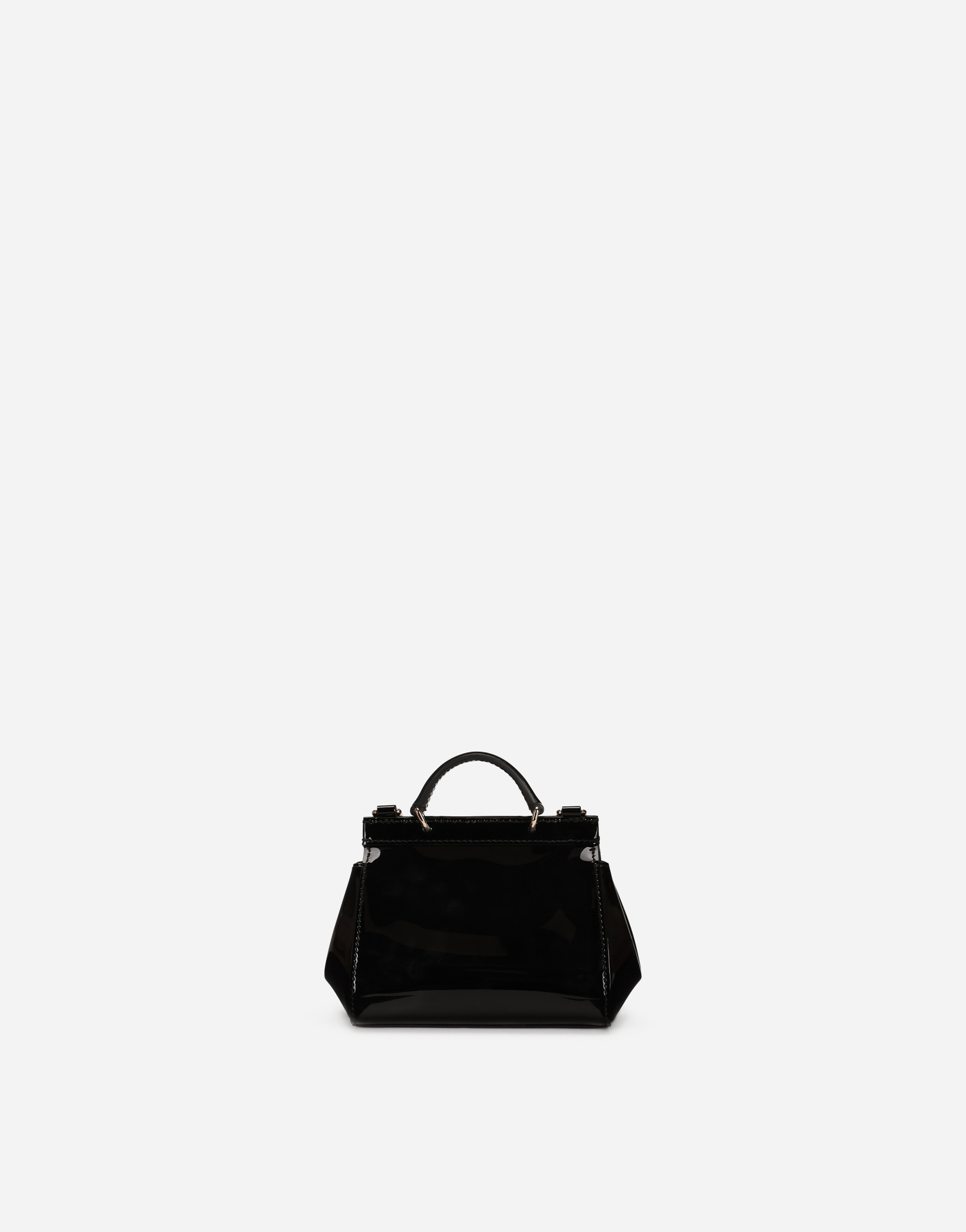 Shop Dolce & Gabbana Patent Leather Mini Sicily Bag In Black