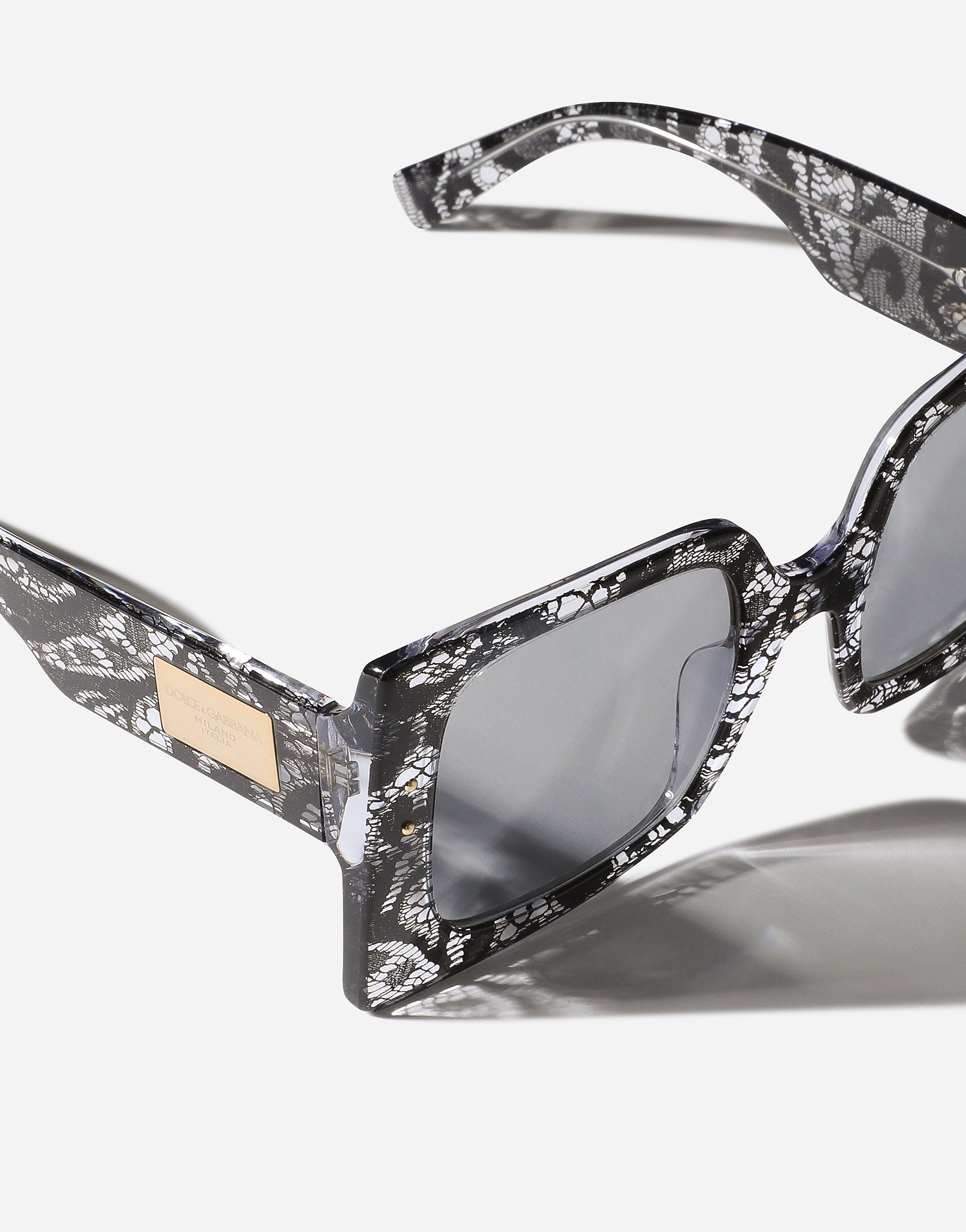 Dolce & Gabbana Square-frame Sunglasses In Black Lace