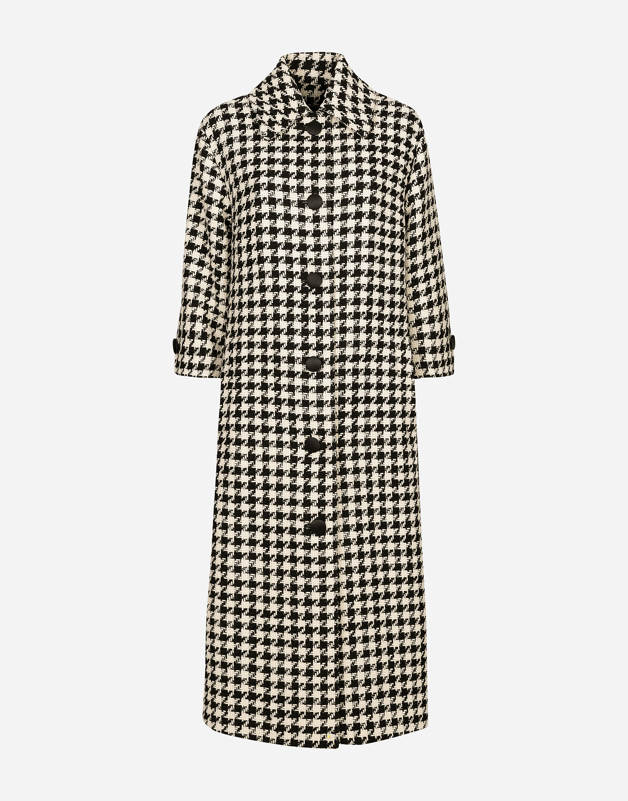 Dolce & Gabbana Single-breasted Macro-houndstooth Wool Coat - Woman Coats And Jackets Multicolor
