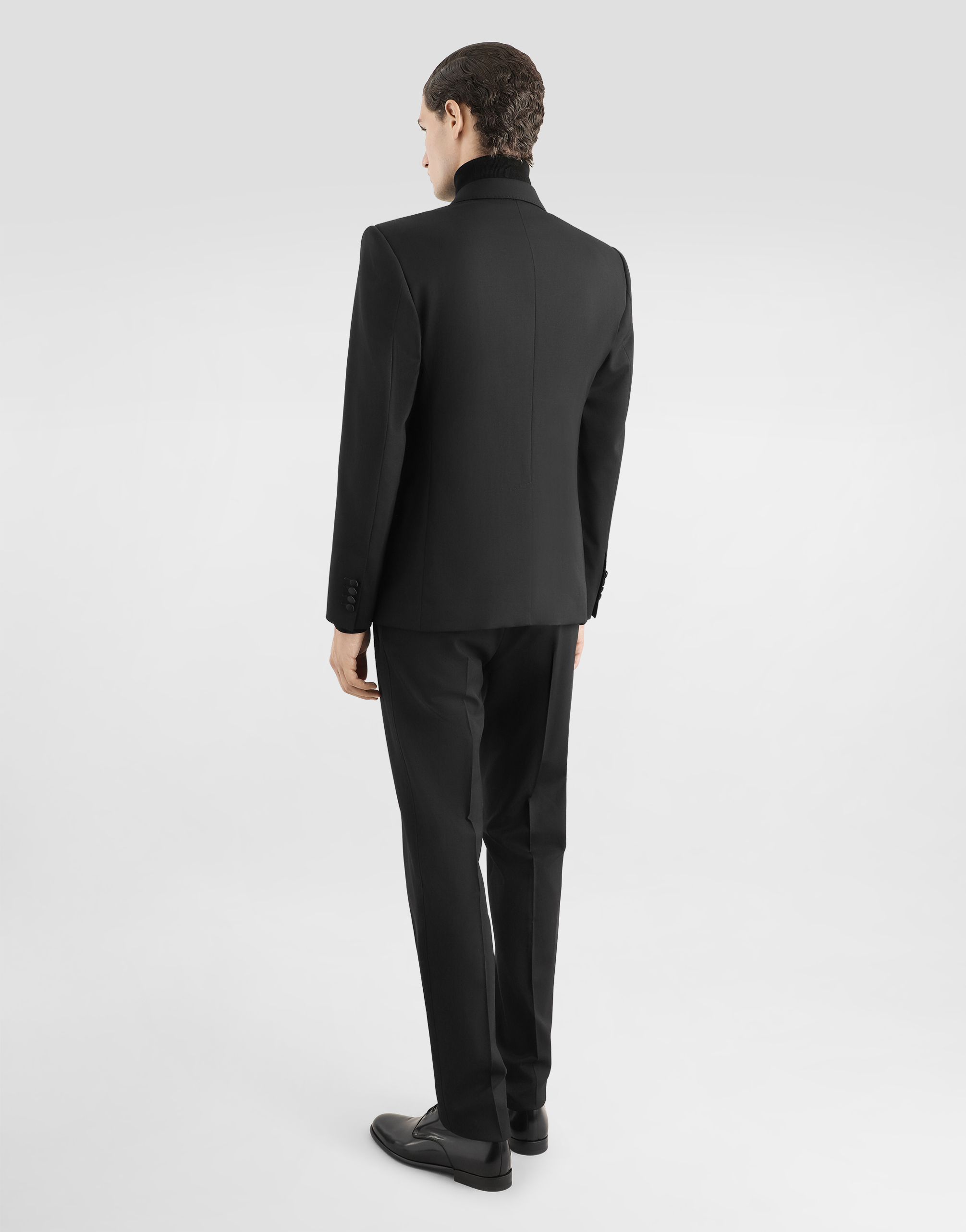  Dolce & Gabbana Dreiteiliger Smokinganzug Sicilia Wollstretch - Mann Anzüge Und Blazer Schwarz Wolle 44 