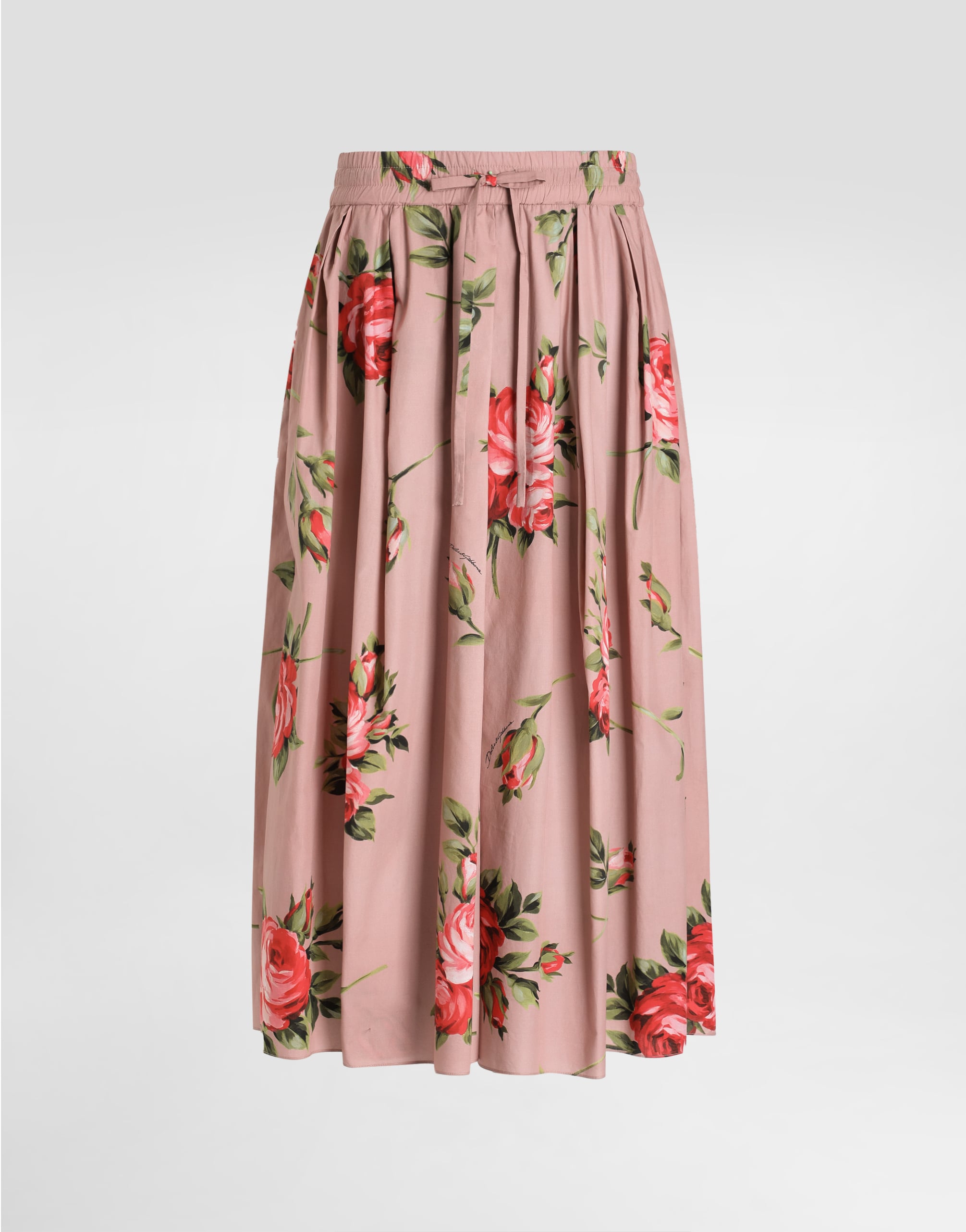 Rose bouquet-print midi skirt in Multicolor for Women