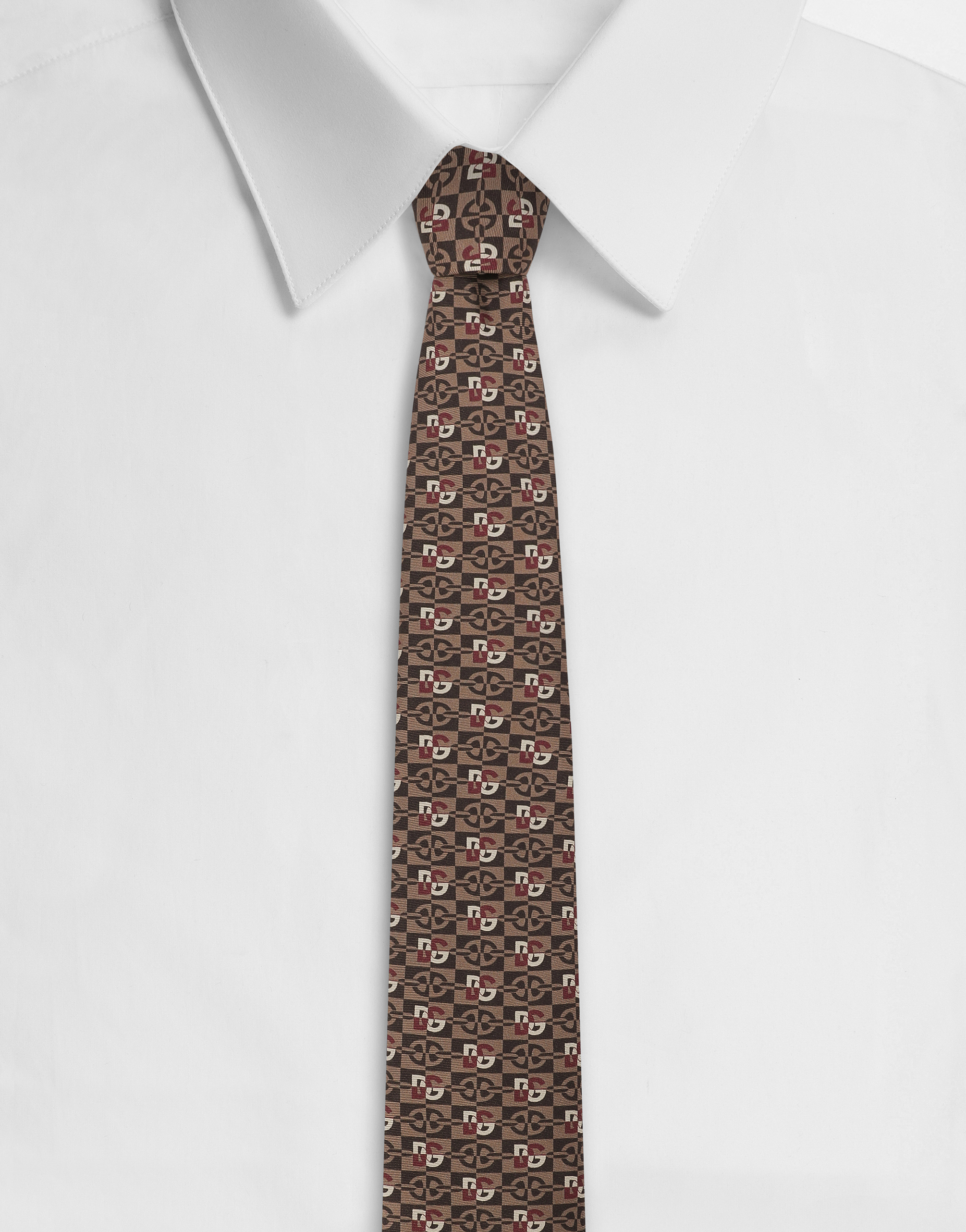  Dolce & Gabbana Dolce & Gabbana Silk Jacquard Tie With Micro-designs And Dg Logo - Man Ties And Pocket Squares Print Onesize 