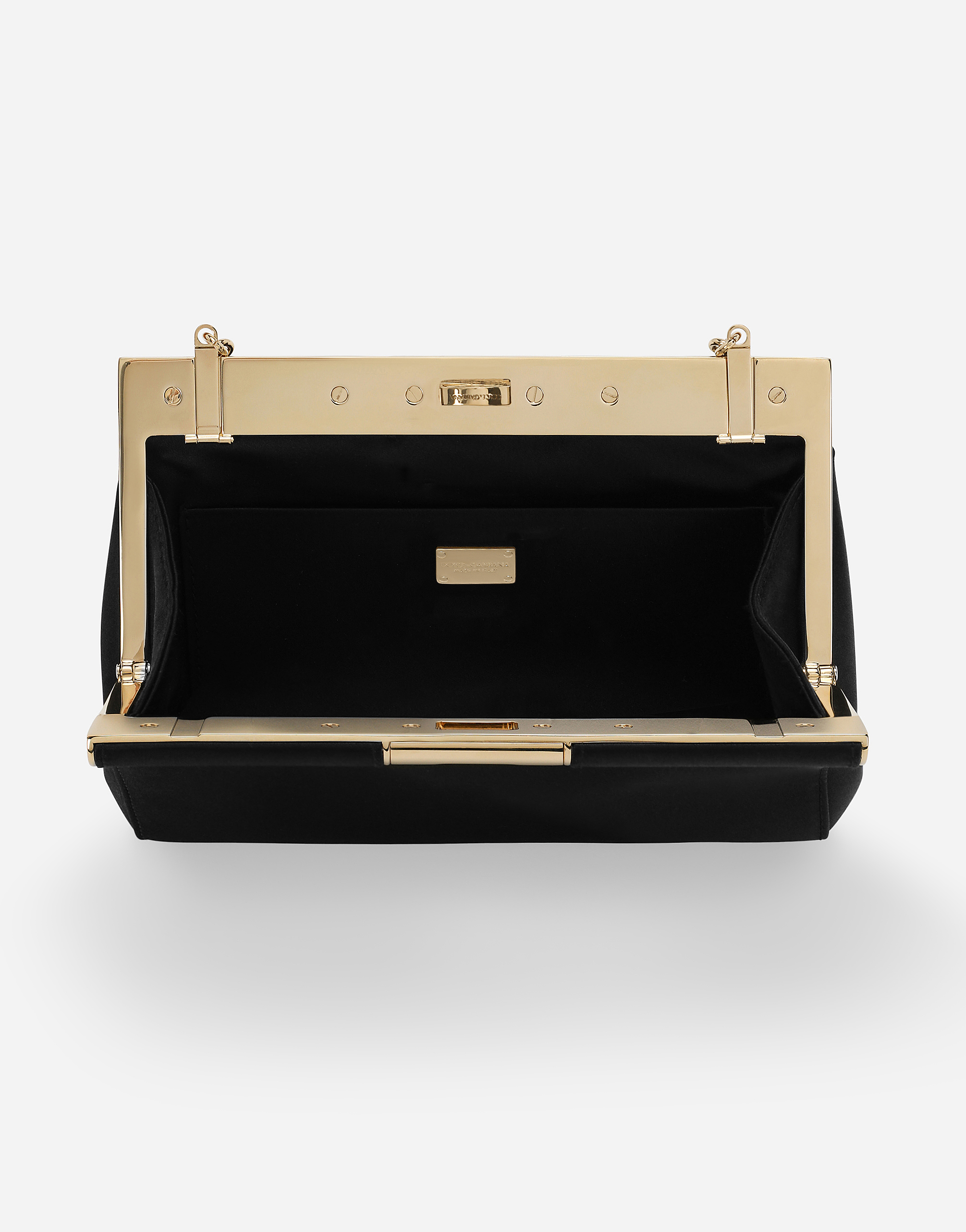 Dolce & Gabbana Marlene Small Satin Shoulder Bag In ブラック