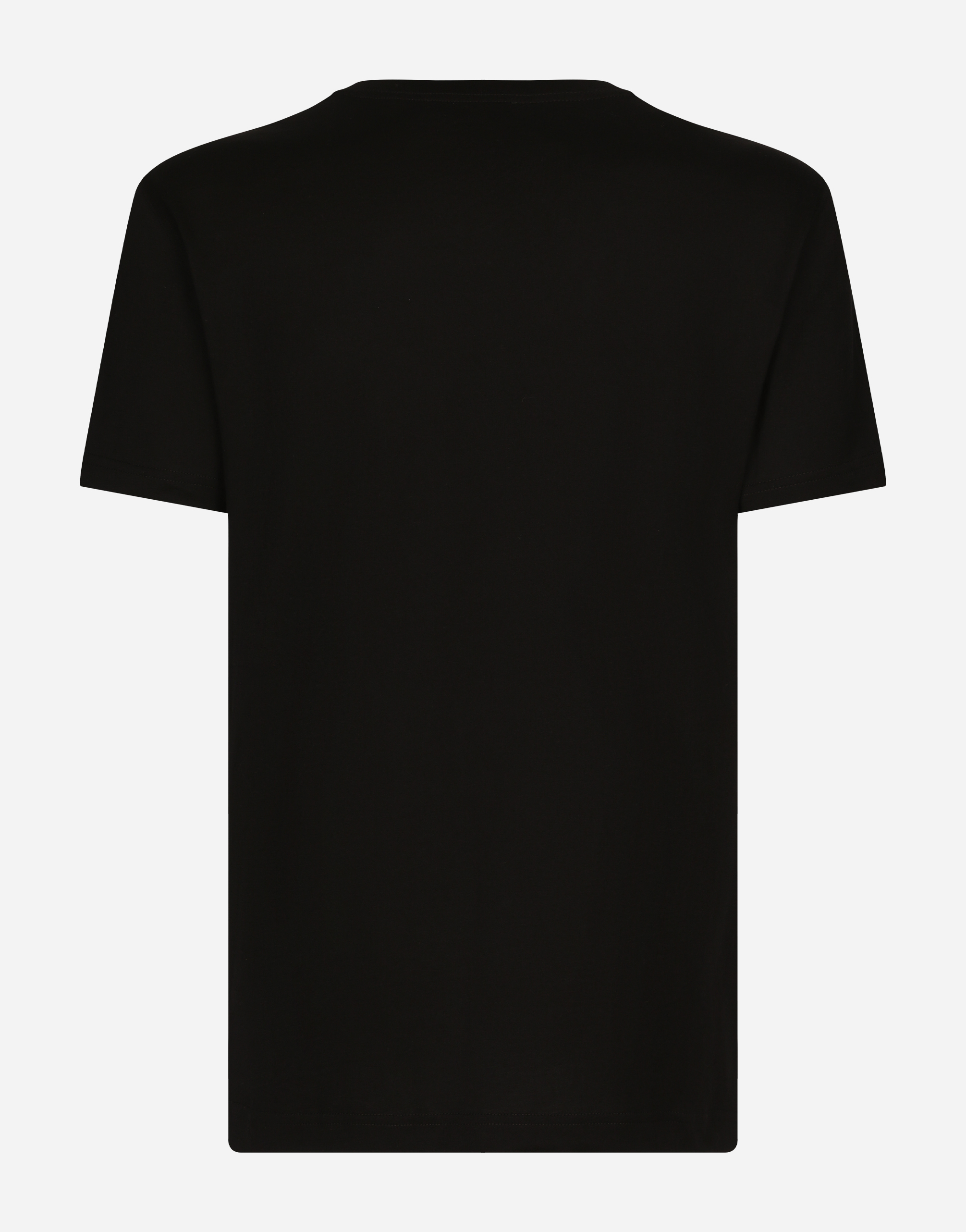 Dolce & Gabbana Cotton T-shirt With Logo Print In Black