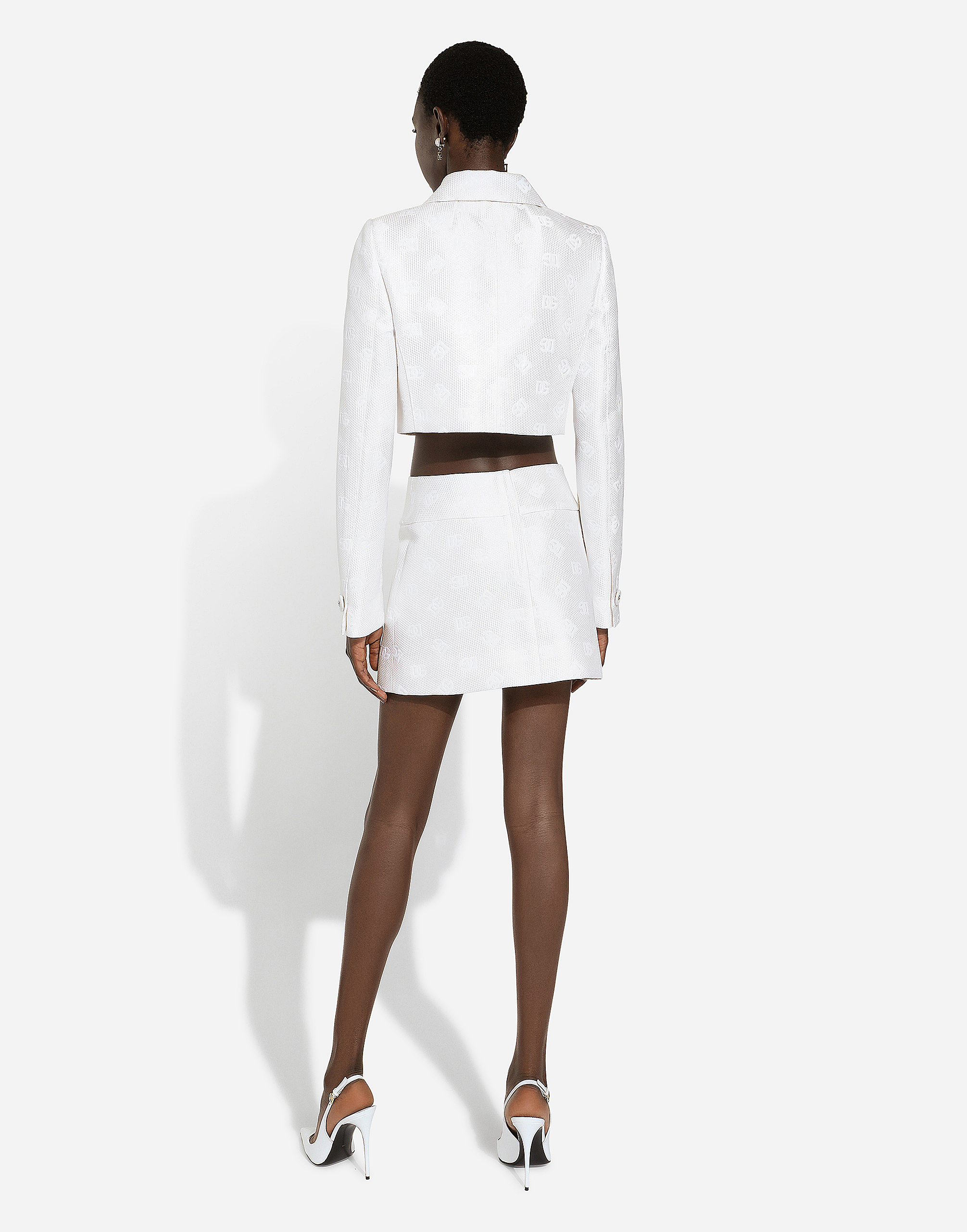 Dolce & Gabbana Woman Jacket White Size 10 Cotton, Polyester, Silk In White