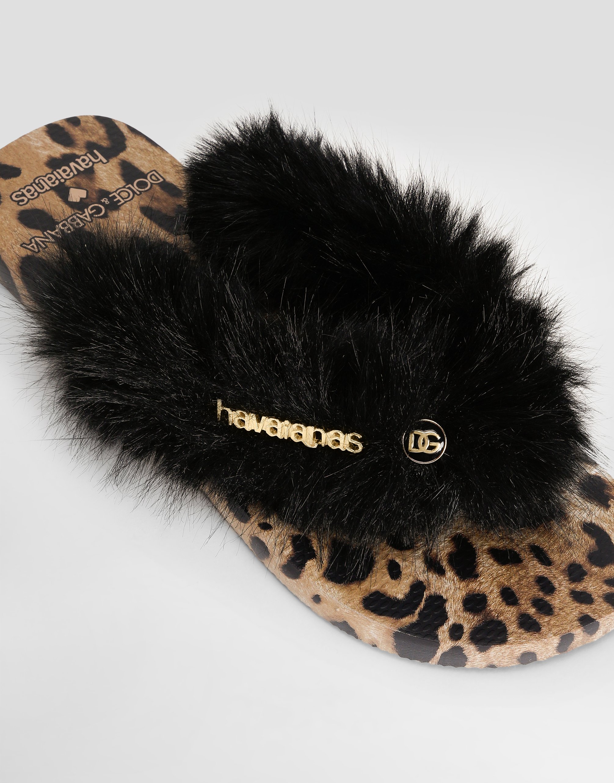 Dolce & Gabbana Dolce&gabbana X Havaianas Flip-flop Leopard In Black