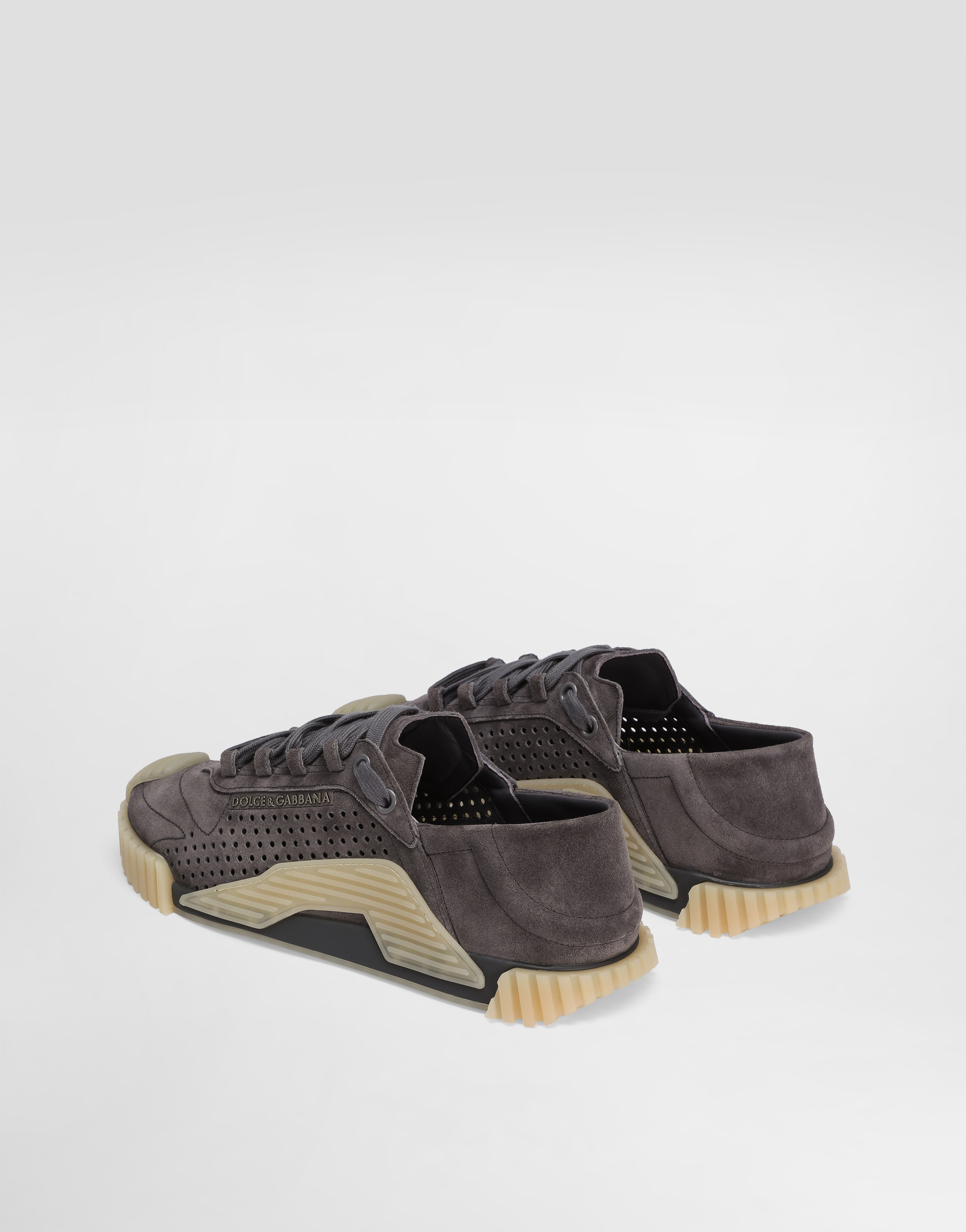 Dolce & Gabbana Ns1 Suede Sneakers Lead Grey Color In Grigio