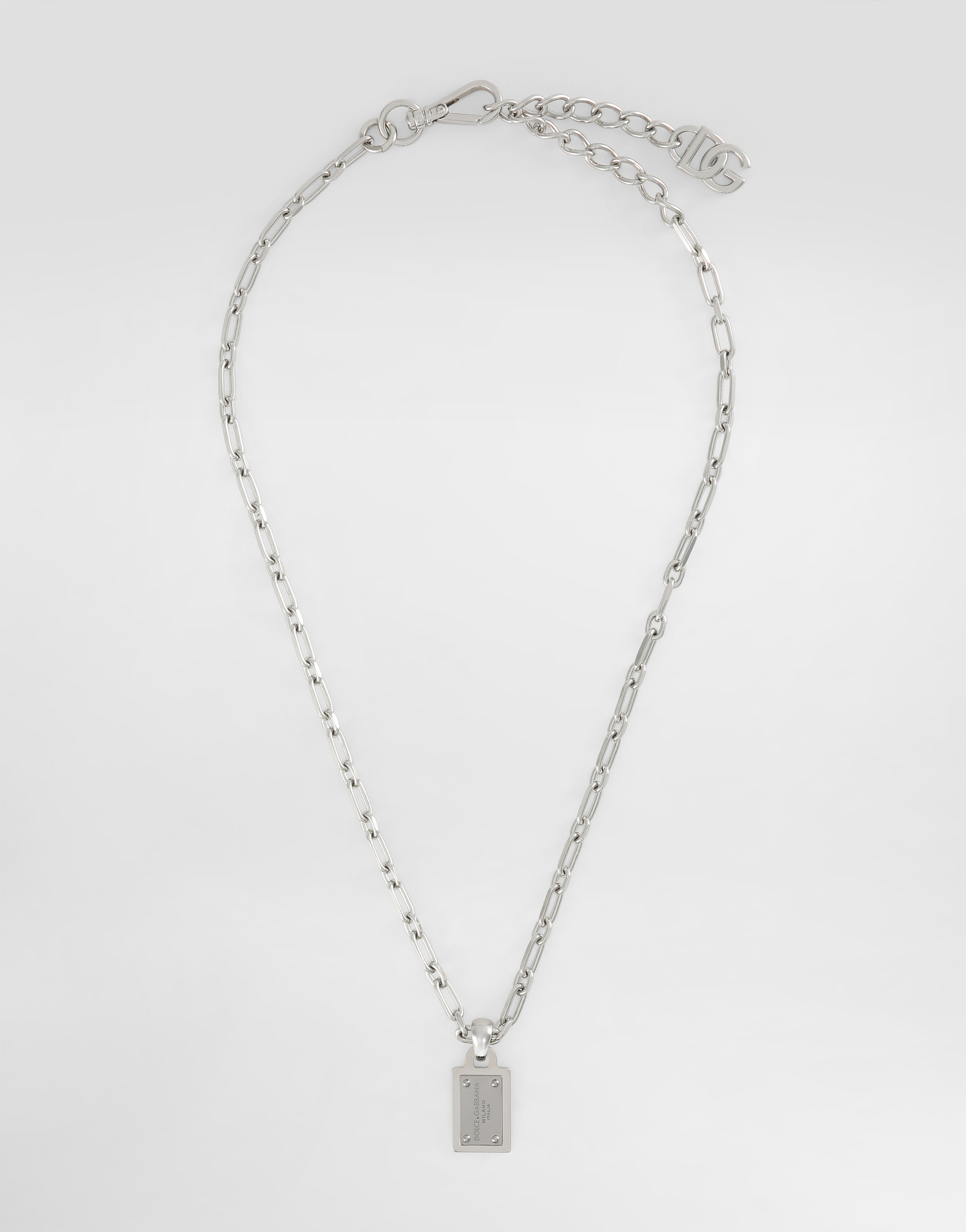 Dolce & Gabbana Necklace With Dolce&gabbana Logo Tag In Silver