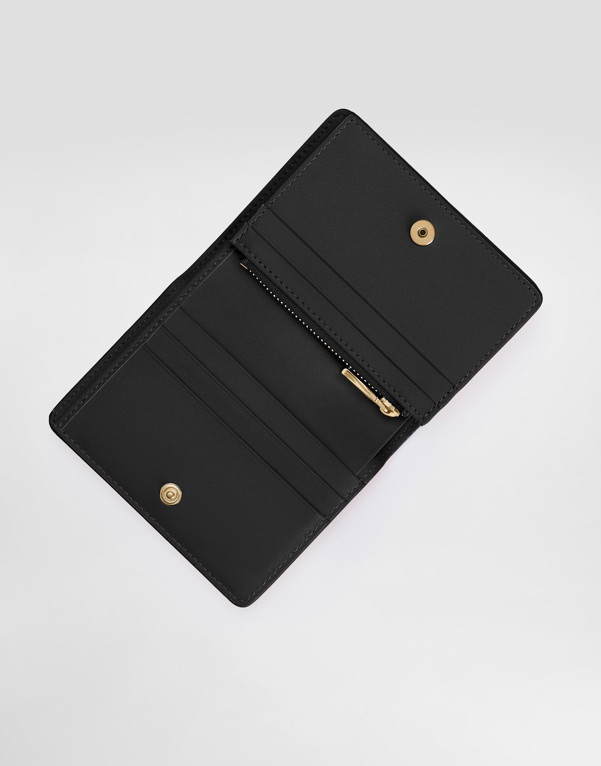 Dolce & Gabbana Calfskin Wallet With Dg Logo In Black