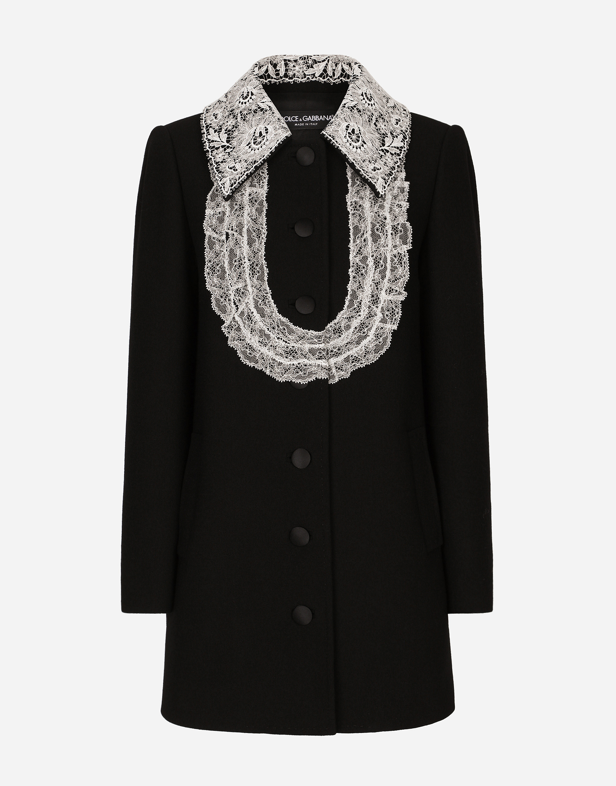 Dolce & Gabbana Bib-collar Virgin Wool-blend Minidress In ブラック