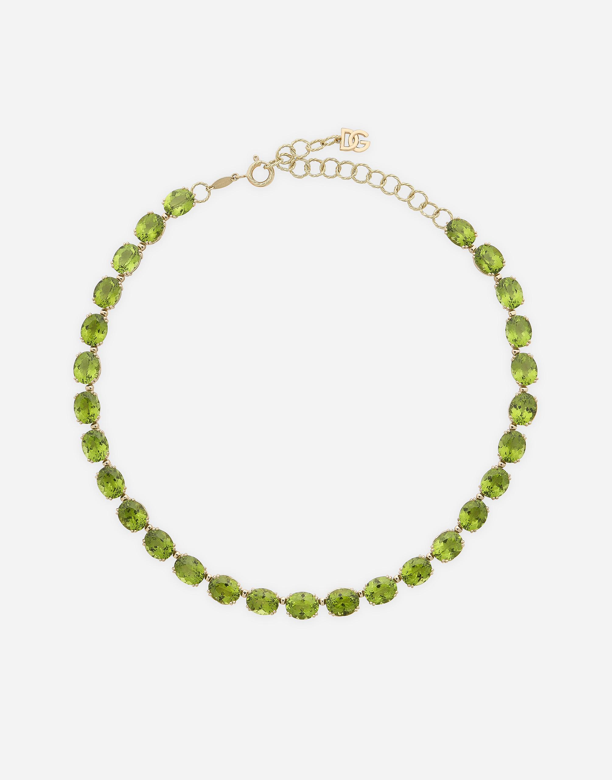 Shop Dolce & Gabbana Anna Necklace La Yellow Gold 18kt And Peridots In ゴールド