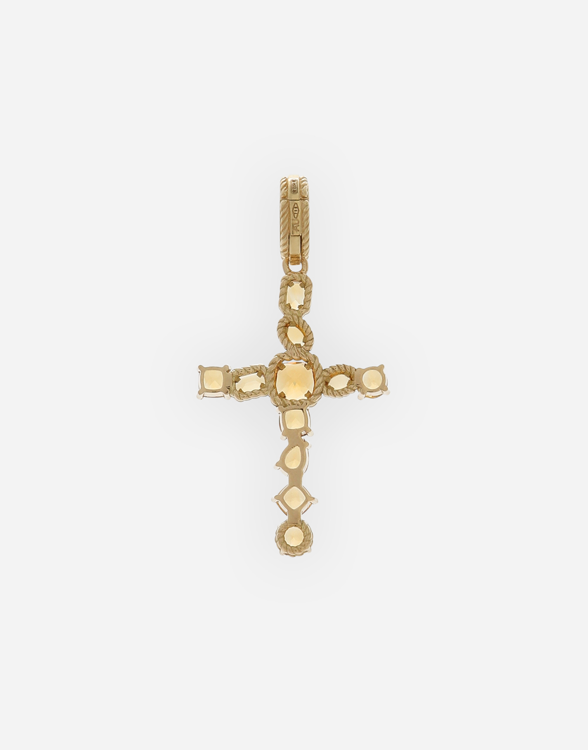 Dolce & Gabbana Anna Charm In Yellow Gold 18kt With Citrines Quartzes In Gold