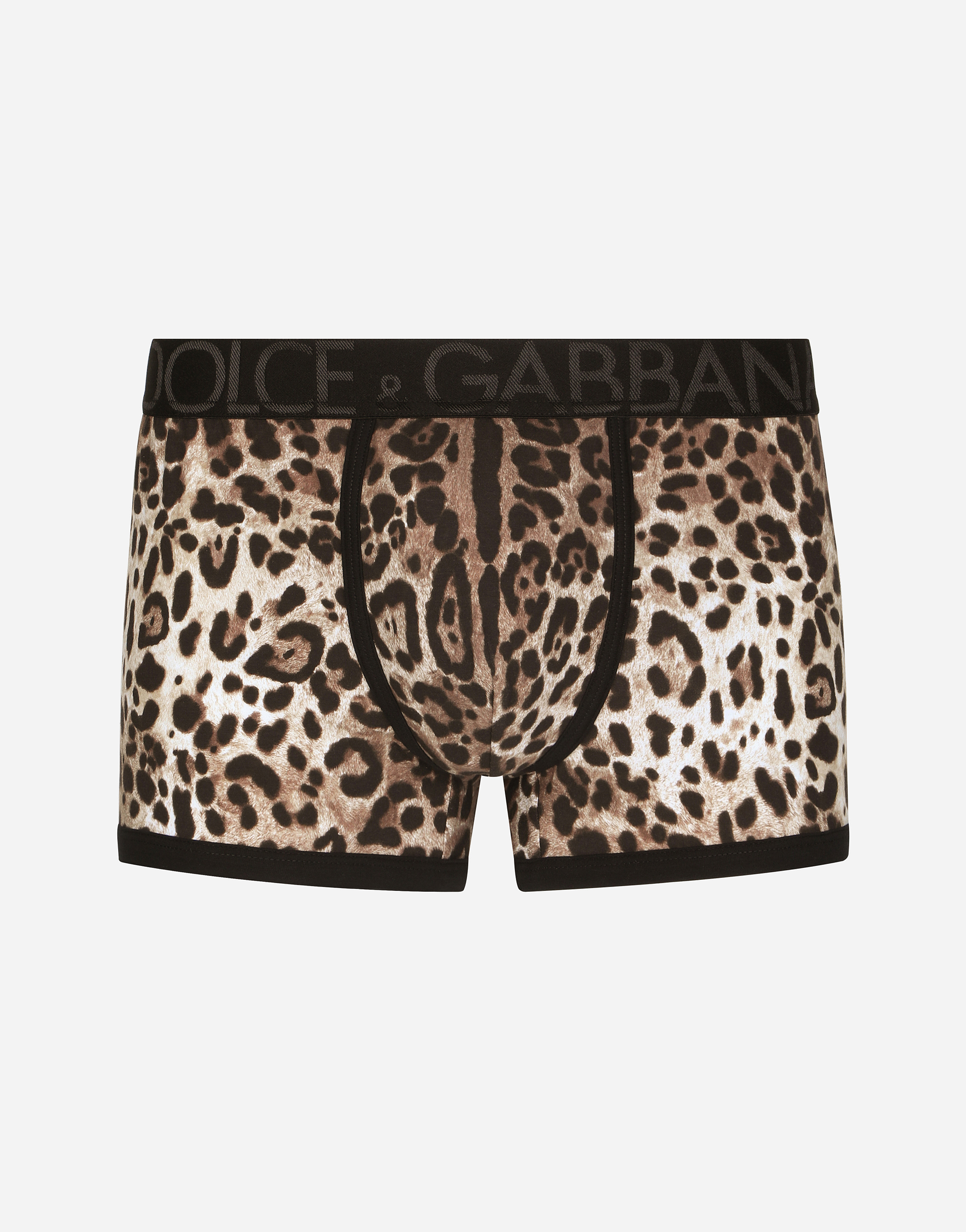 Leopard-print two-way stretch cotton boxers in Multicolor