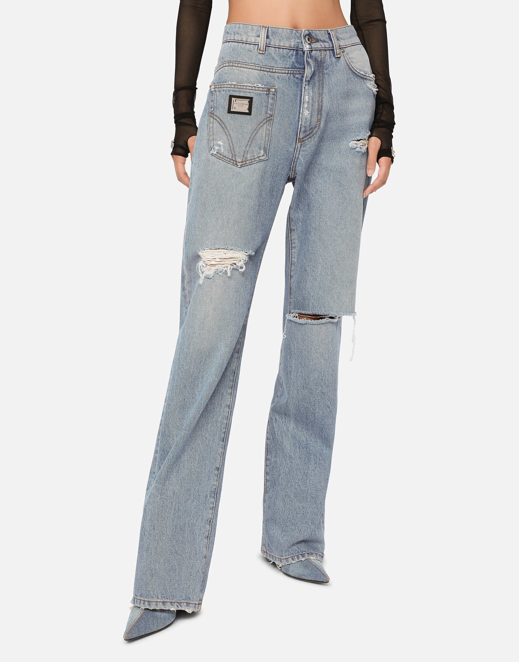 DOLCE & GABBANA PATCHWORK DENIM JEANS