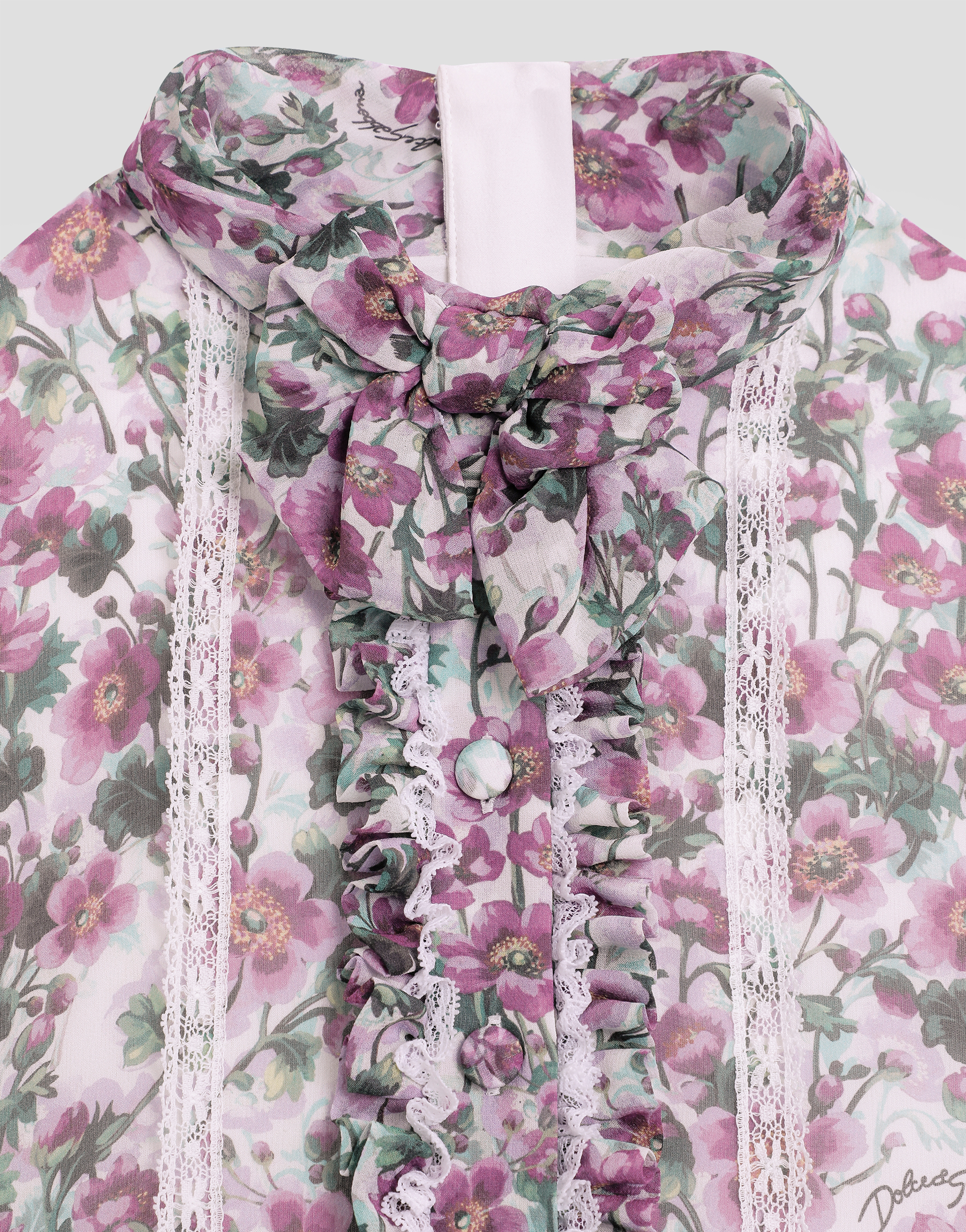 Violet-print crêpe dress