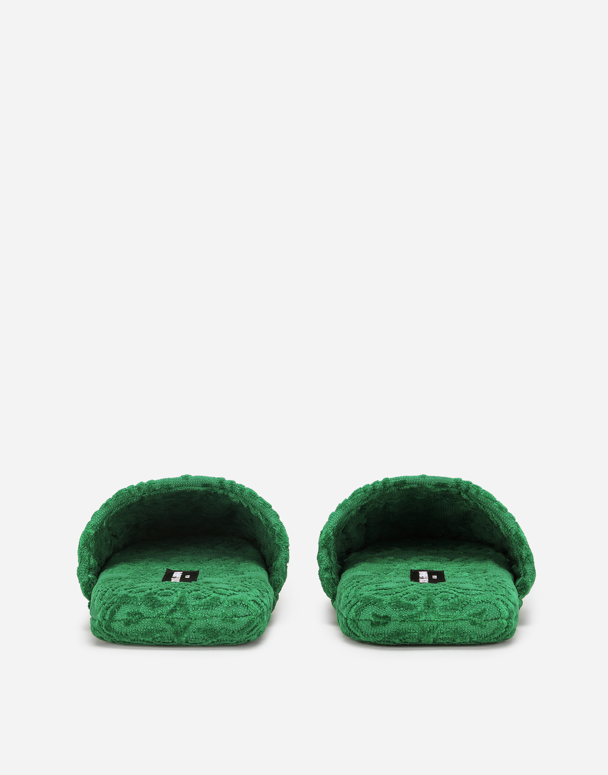Dolce & Gabbana Jaquard Cotton Terry Slippers In Multicolor