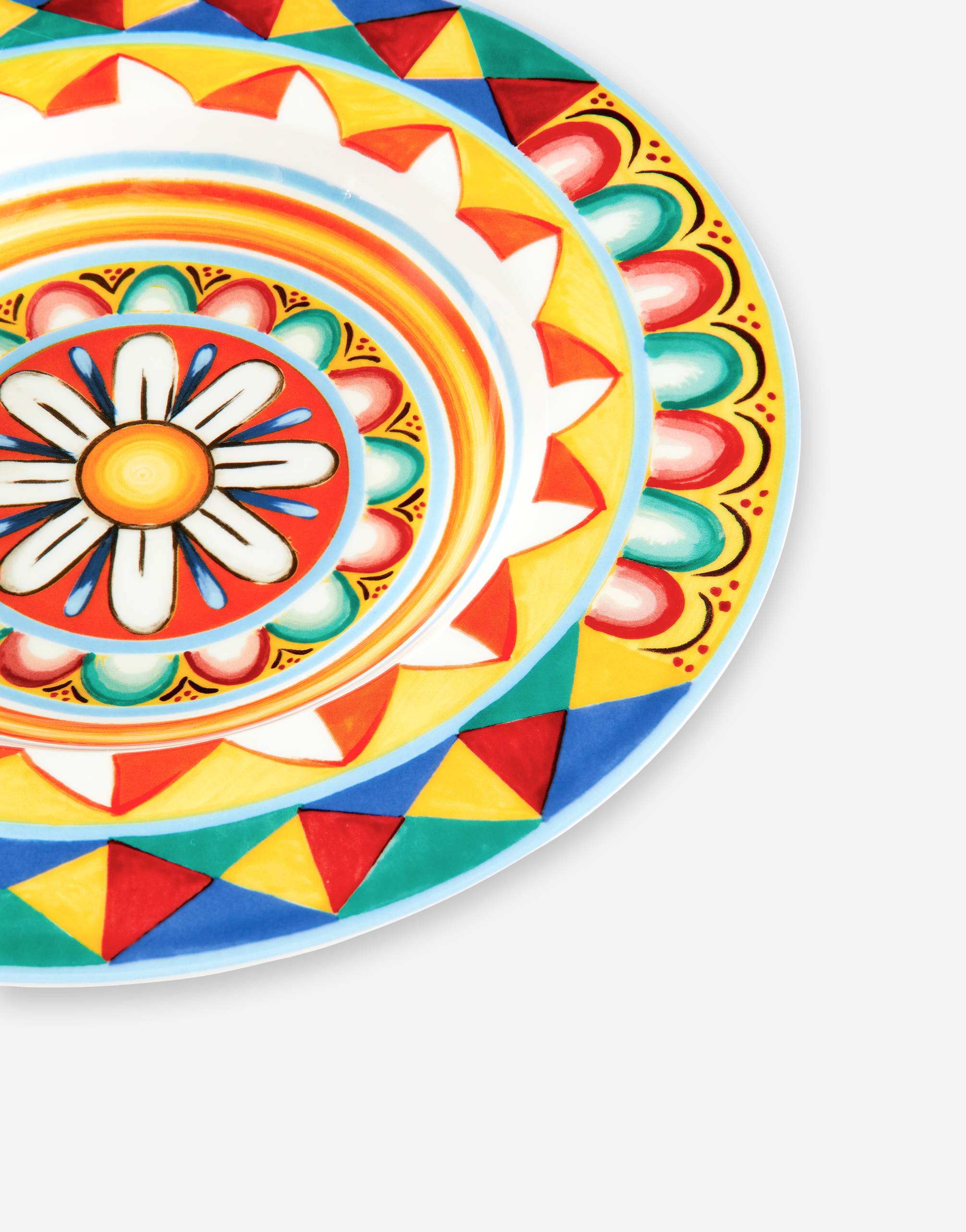 Dolce & Gabbana Set 2 Soup Plates In Fine Porcelain Multicolor Unisex Onesize In Multicolor