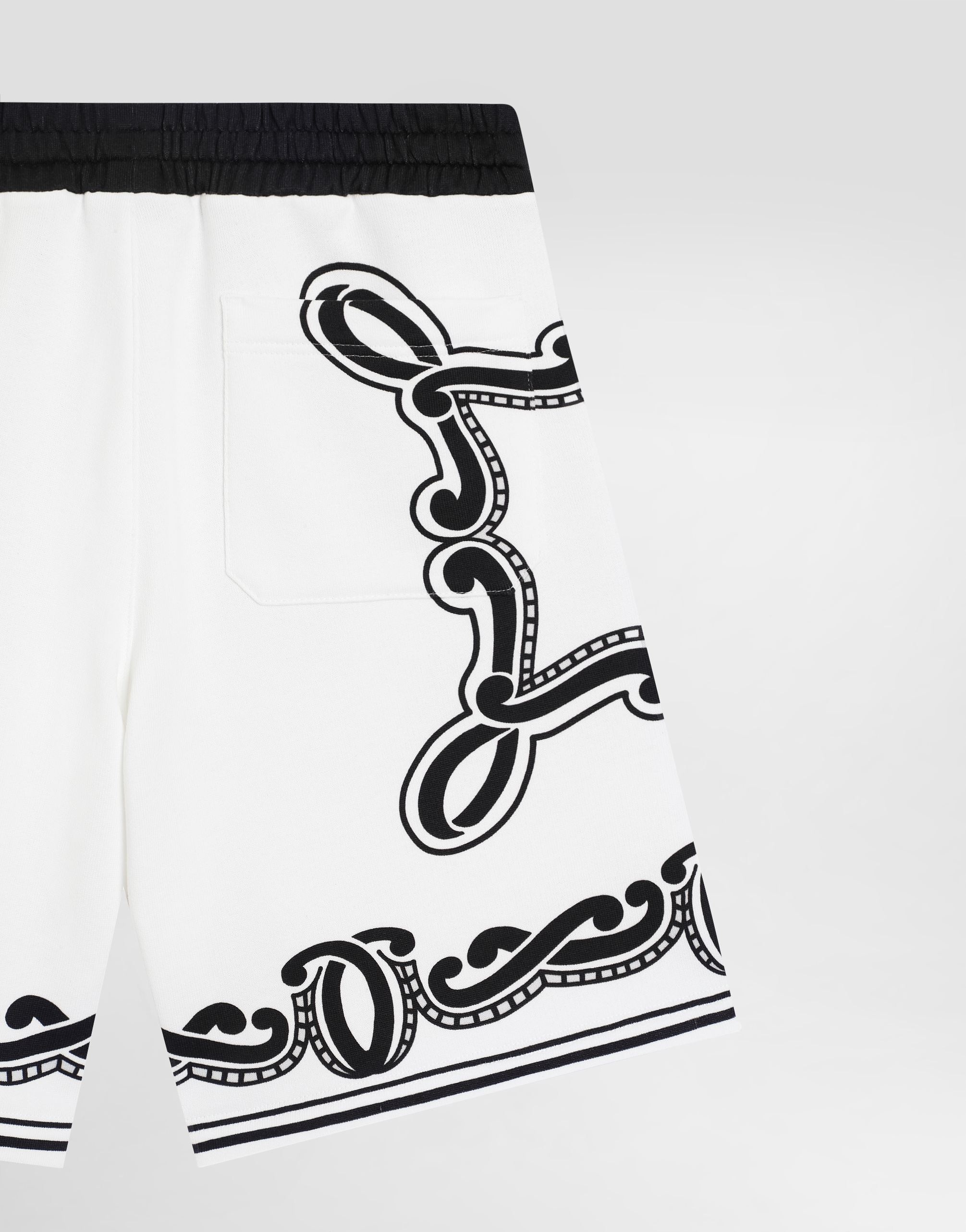 Dolce & Gabbana Fleece Shorts With Bandanna Print In Print