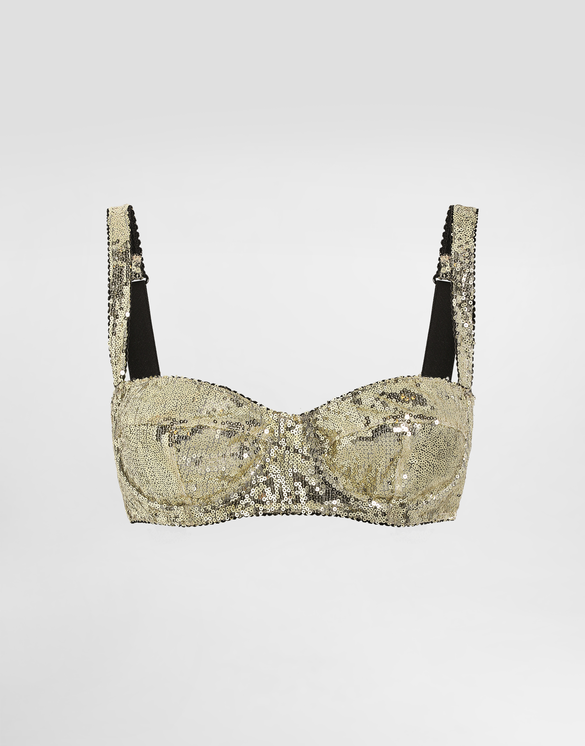 Dolce & Gabbana Balconette Bra With Micro-sequin Embellishment In Gold