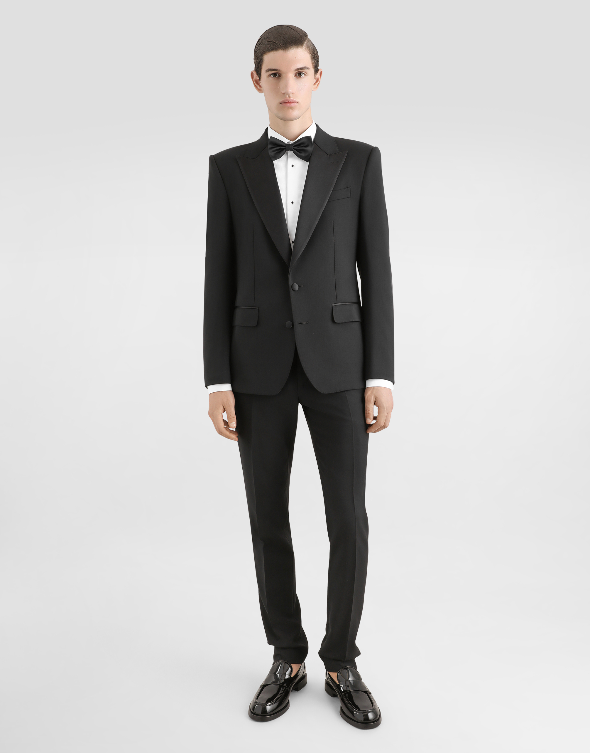 DOLCE & GABBANA SINGLE-BREASTED STRETCH WOOL SICILIA-FIT TUXEDO JACKET