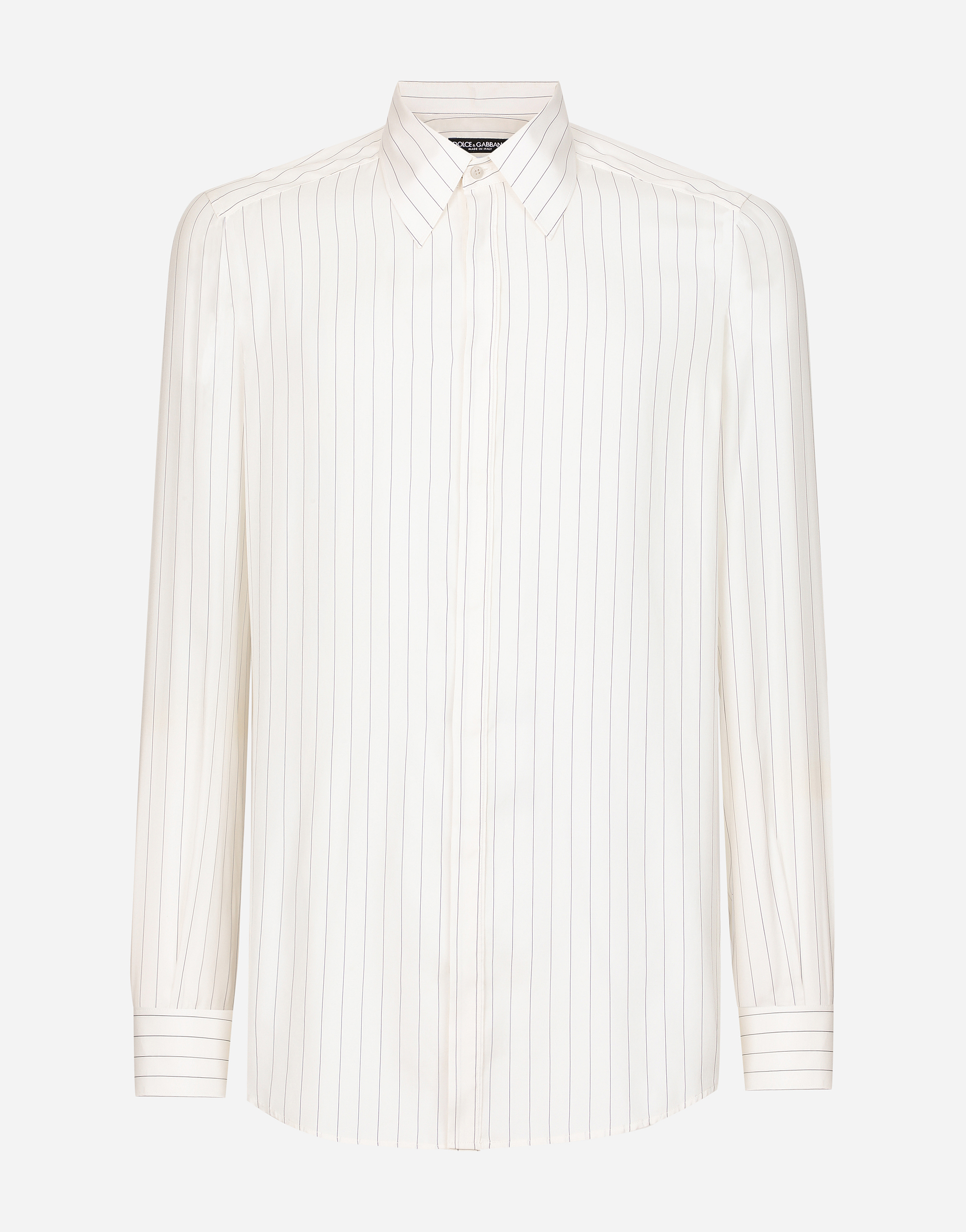 Dolce & Gabbana Striped Poplin Martini-fit Shirt In Multicolor