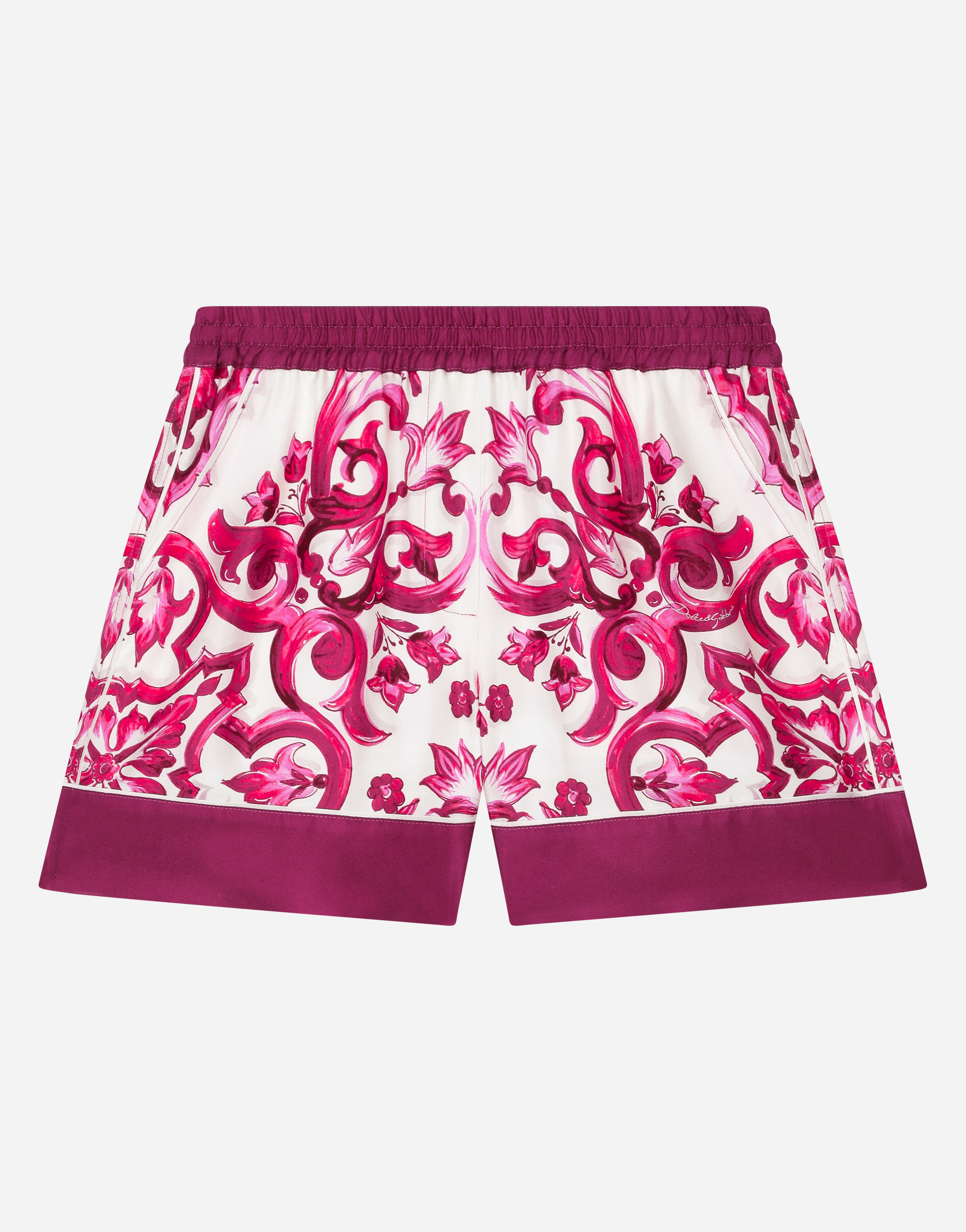 Shop Dolce & Gabbana Majolica-print Twill Shorts In Multicolor