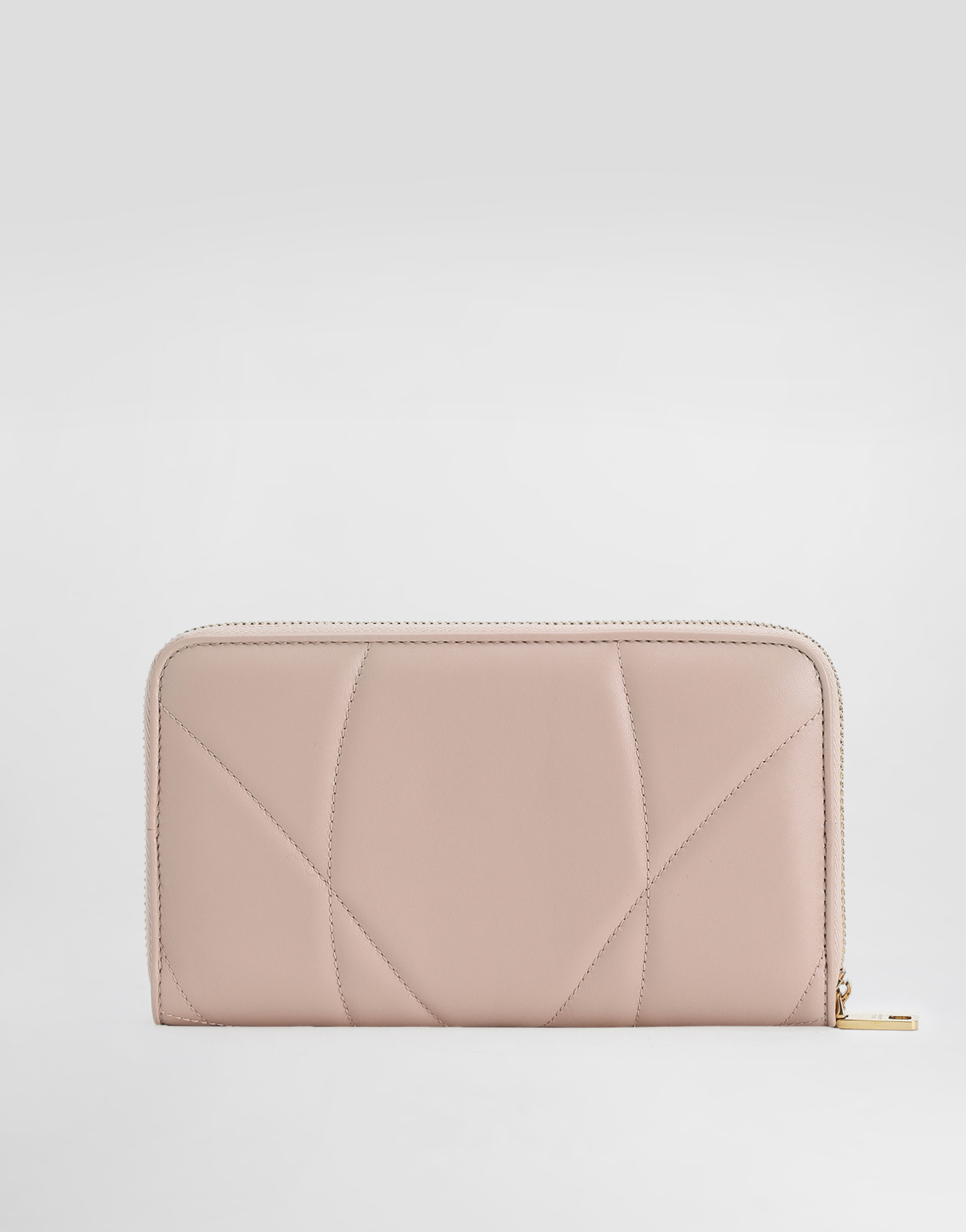 Shop Dolce & Gabbana Zip-around Devotion Wallet In Nappa Leather In Pale Pink