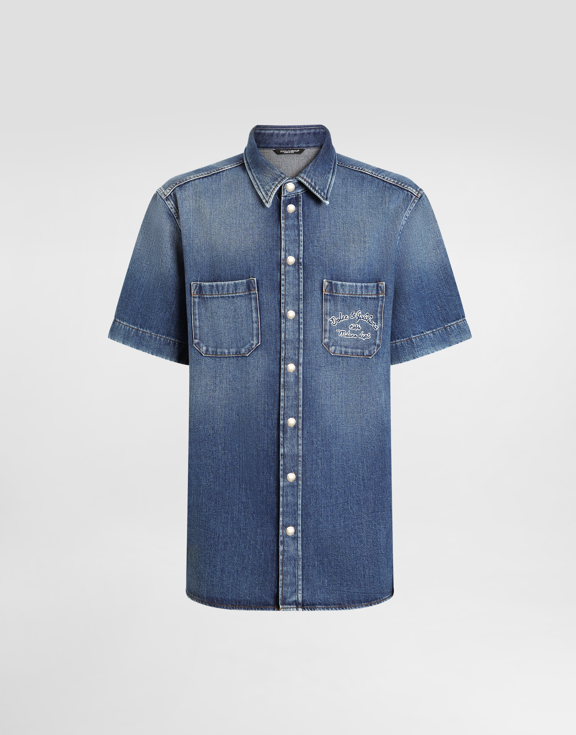 マルチカラーのメンズ Denim shirt with logo | Dolce&Gabbana®