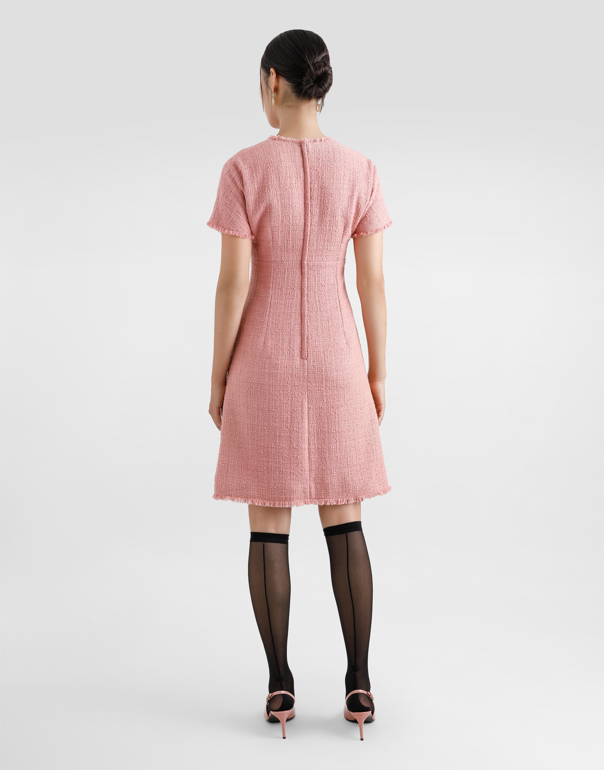 Raschel tweed midi dress with DG logo