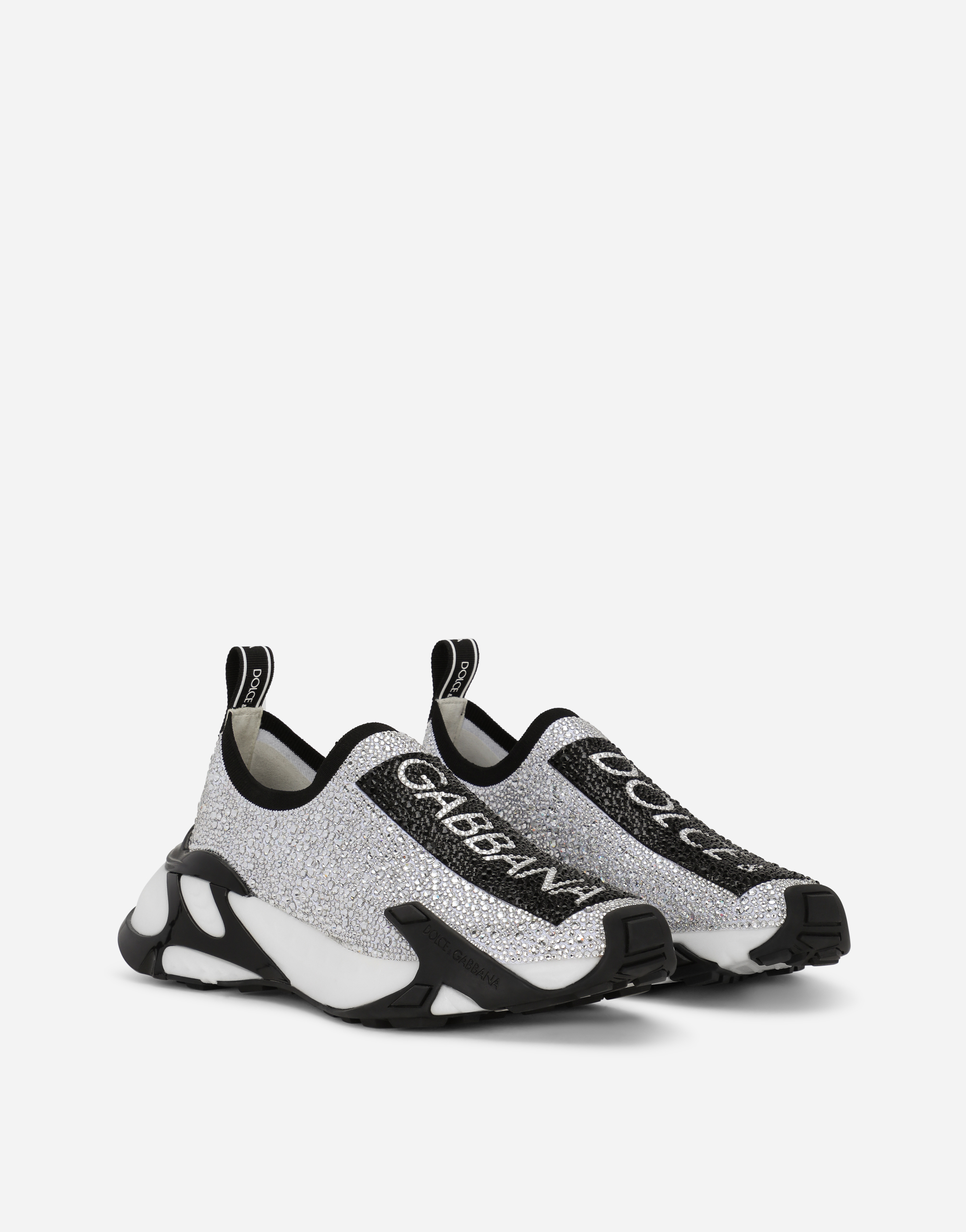 Dolce & Gabbana Fast Sneakers With Rhinestones In White