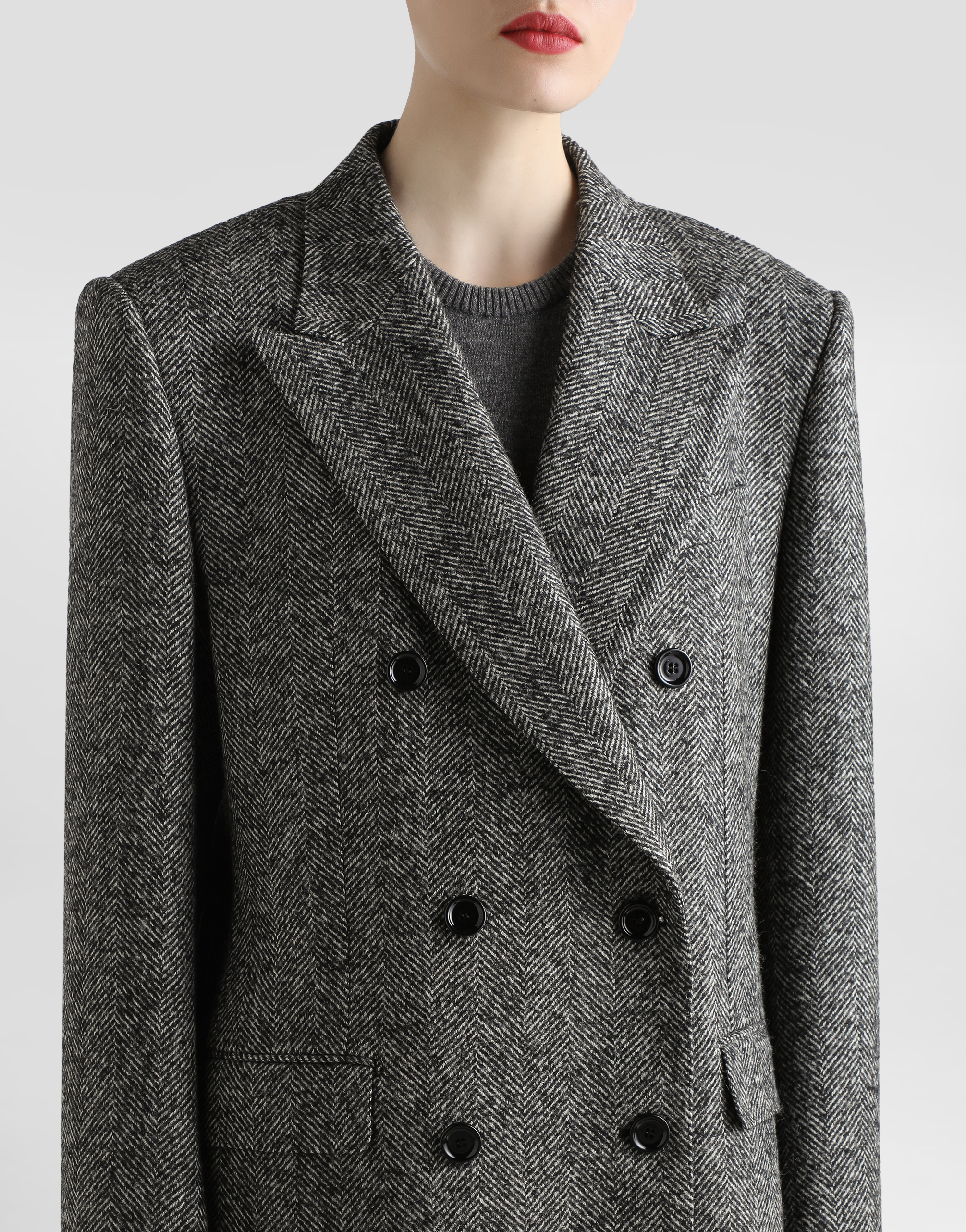 Double-breasted chevron jacket