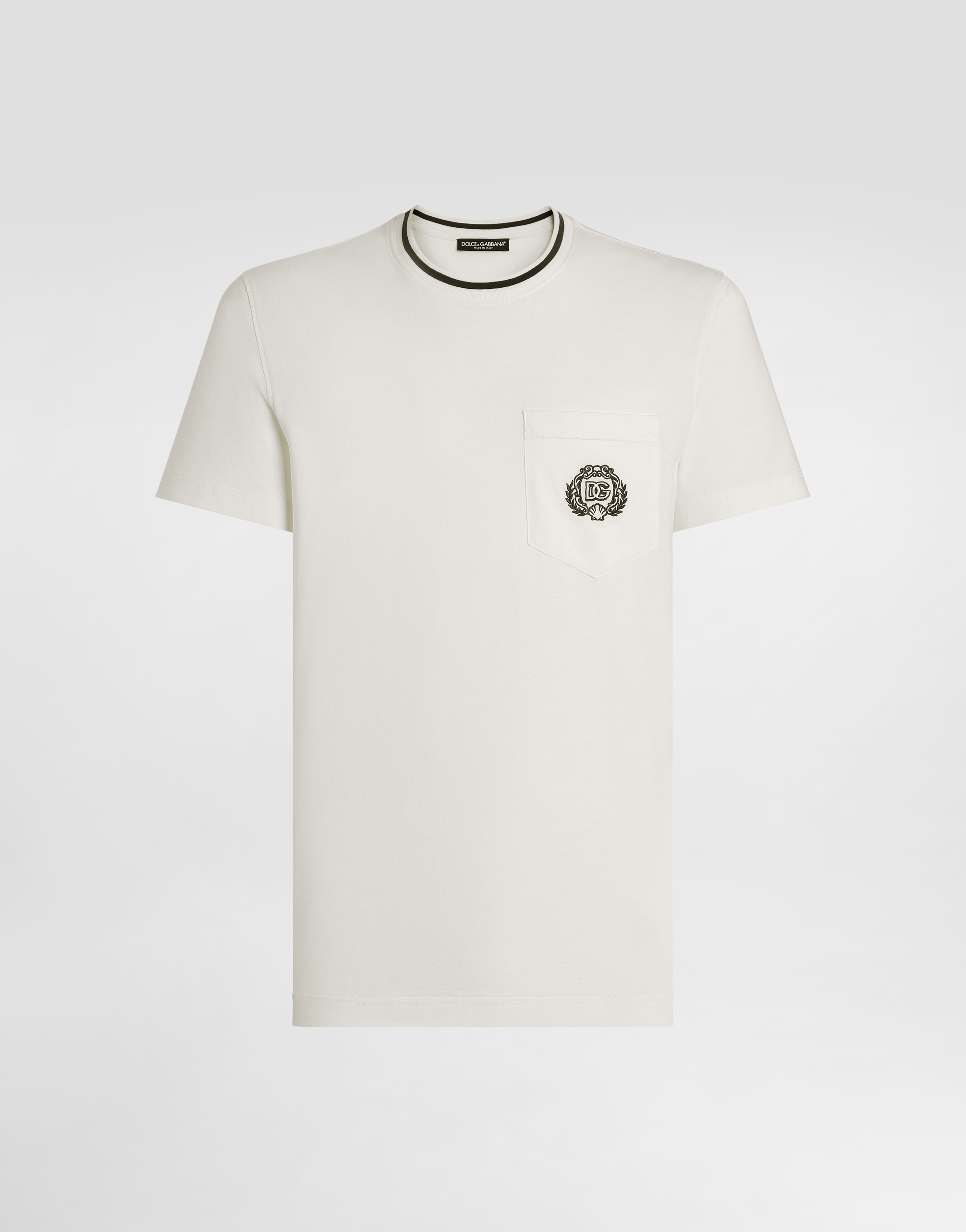 Tシャツ・カットソー DOLCE  GABBANA Men T Shirts G8QI6T FU7EQ W0001 White Cotton T-shirt with logo print in White for Men