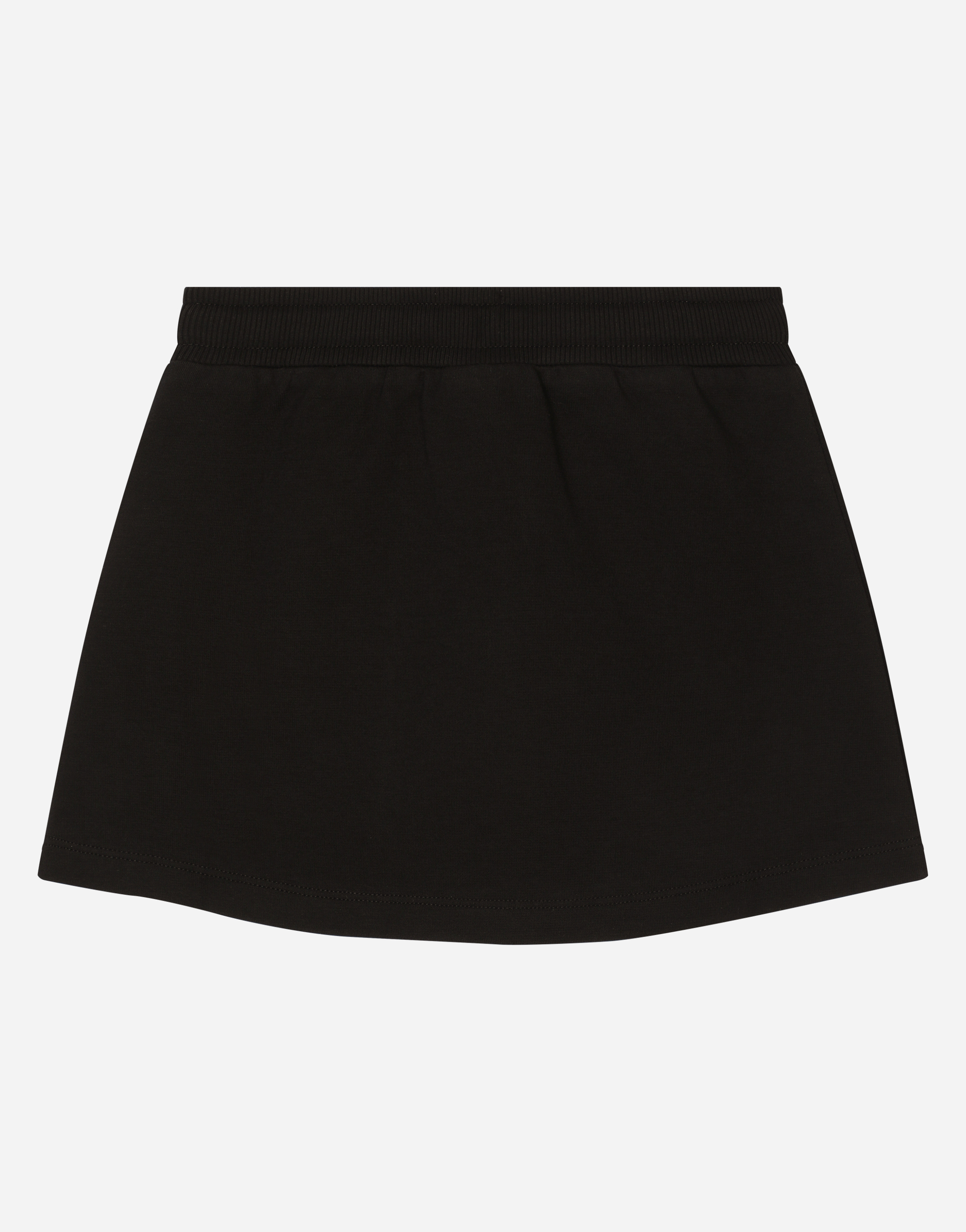 DOLCE & GABBANA SHORT JERSEY SKIRT WITH DG LOGO PATCH