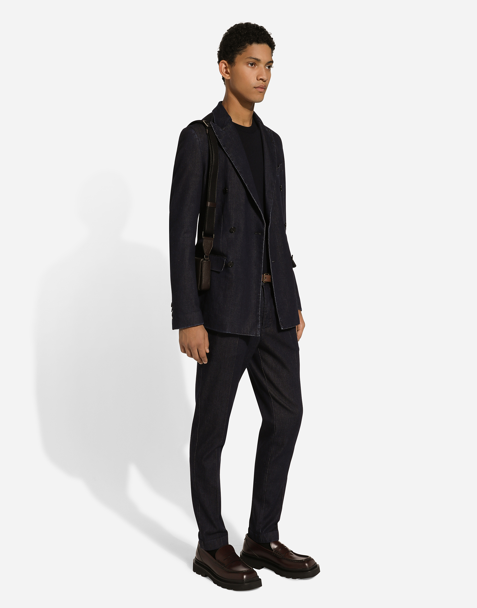 Dolce & Gabbana Double-breasted Taormina-fit Denim Jacket In Multicolor
